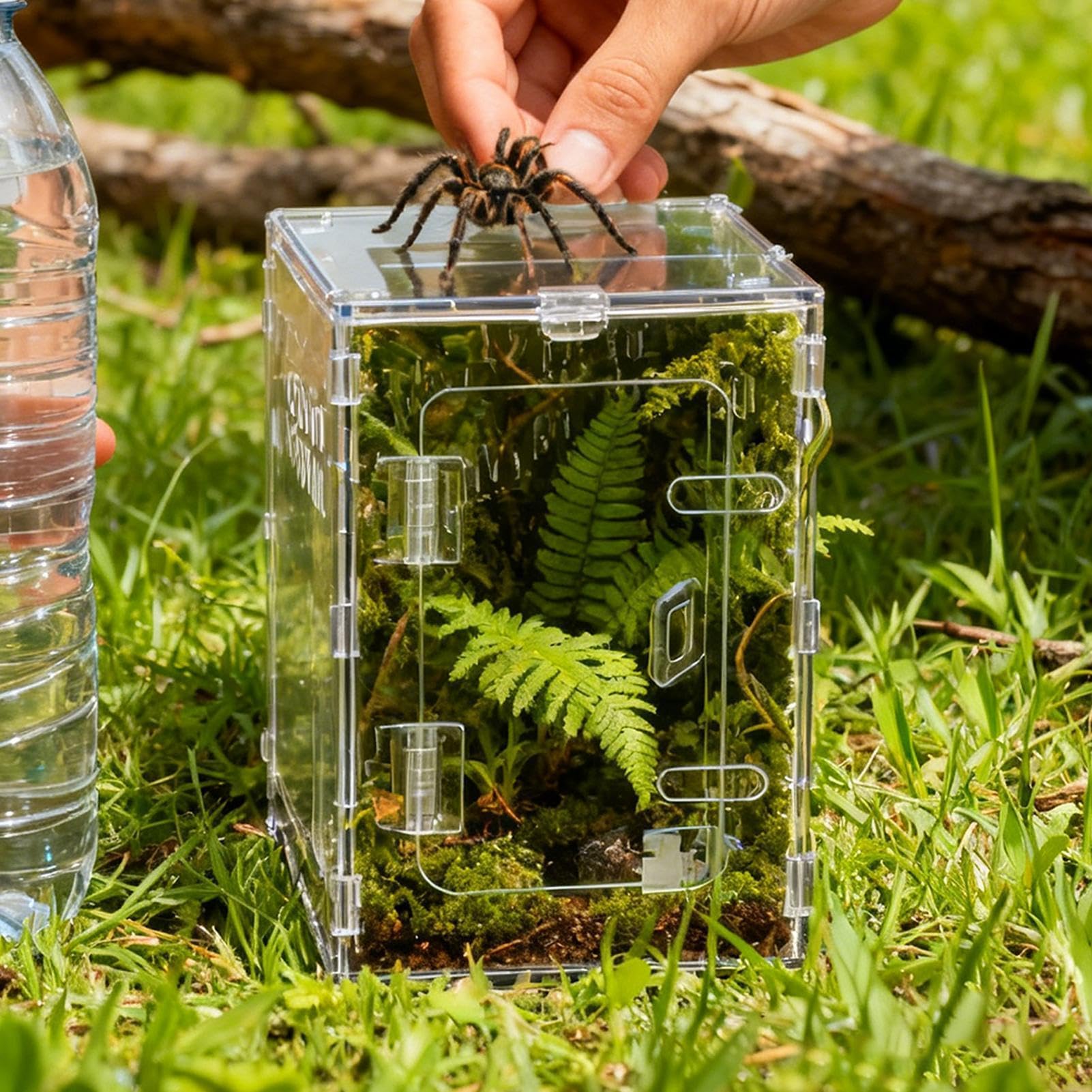 Terrarium pour Araignées - Boîte Habitat en Acrylique Transparent avec Caverne | Terrarium pour Reptiles - Convient pour Tortues, Dragons Barbus, Serpents, Tortues, Geckos, Bernard, Reptiles,