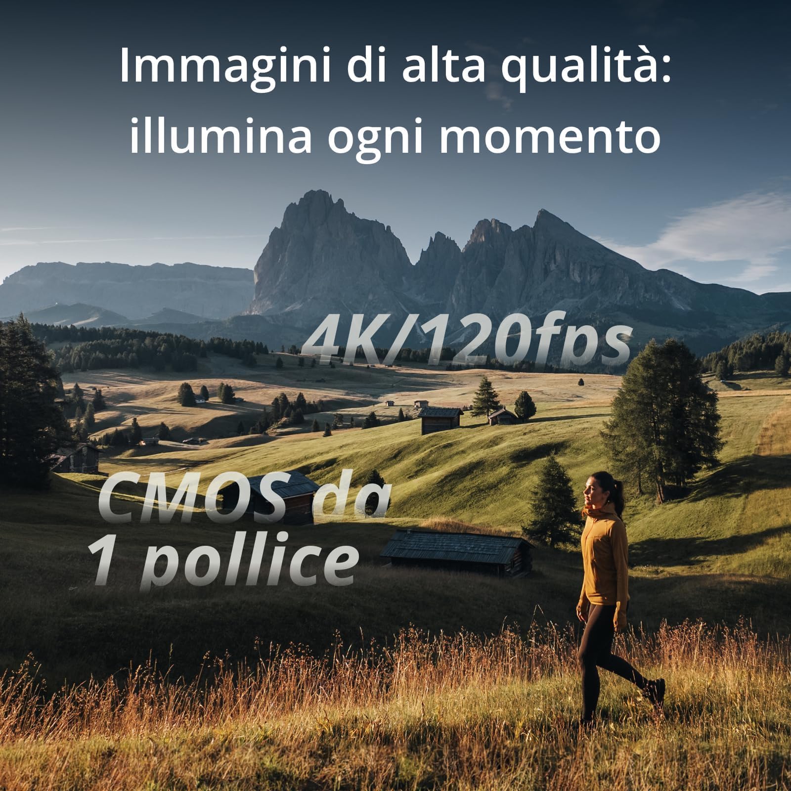 DJI Osmo Pocket 3 Creator Combo, fotocamera digitale con CMOS da 1'' e video 4K/120fps, stabilizzazione a 3 assi, microfono incluso, messa a fuoco rapida per vlogging, selfie e viaggi