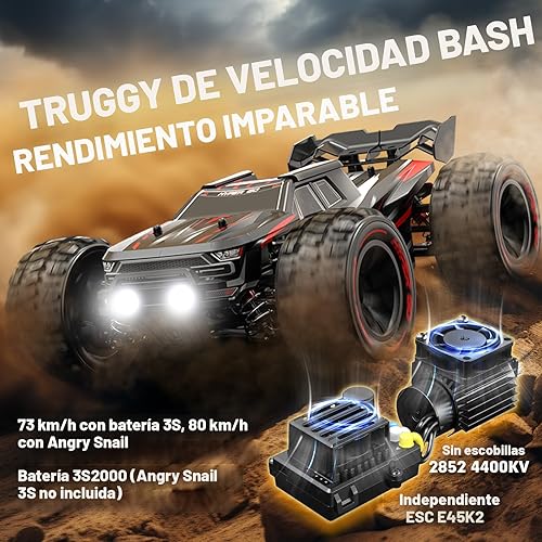 Miniatura 3 de HYPER GO H14BM V3 114 - Autos RC sin escobillas para adultos rápidos 50 mph, camiones RC 4X4 Offroad impermeable, auto eléctrico de alta velocidad