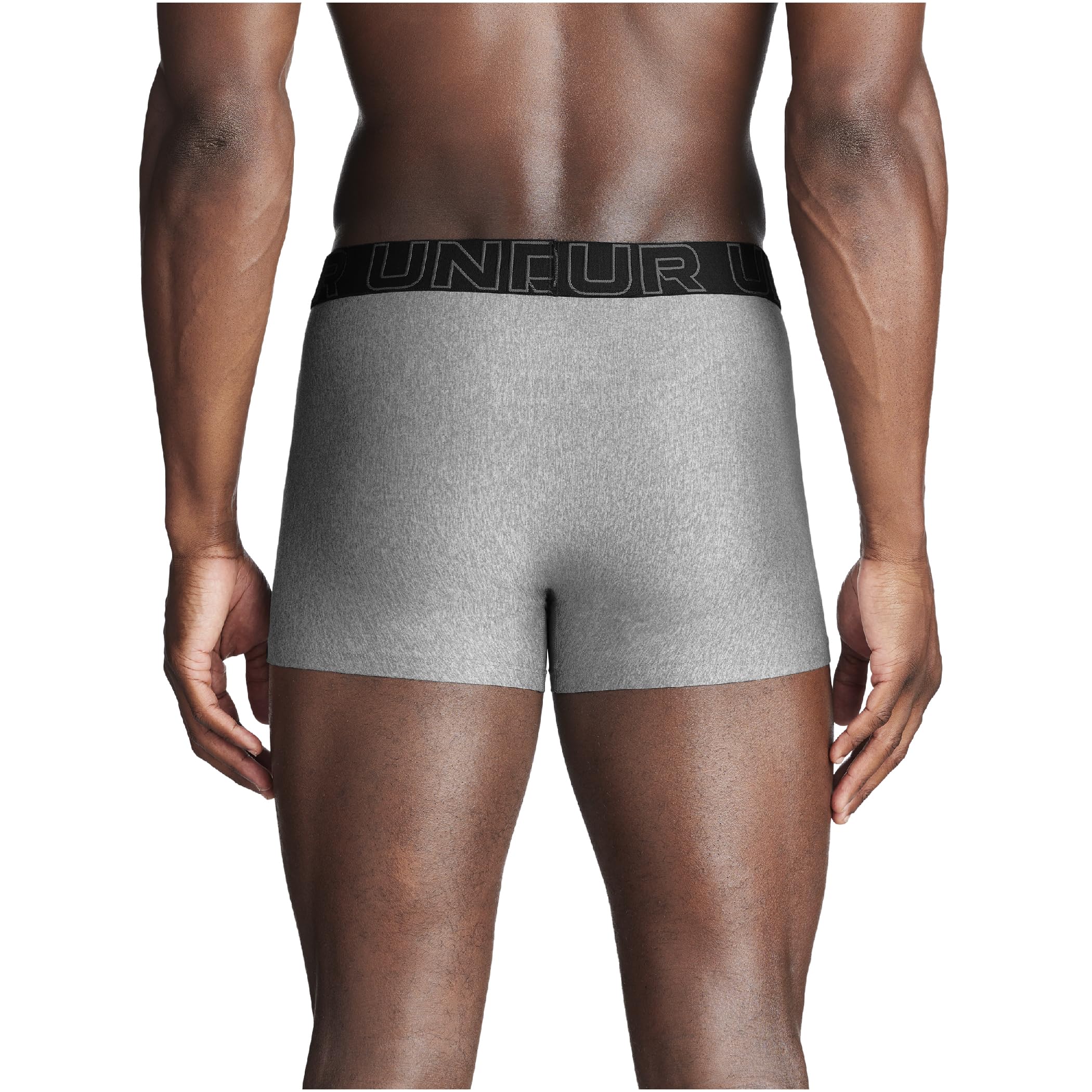 Under Armour Męskie bokserki Performance Tech 7,6 cm 3-pak solidnych bokserek, Steel Heather/Castlerock Heather/czarne, S, Steel Heather/Castlerock Heather/Czarny, S