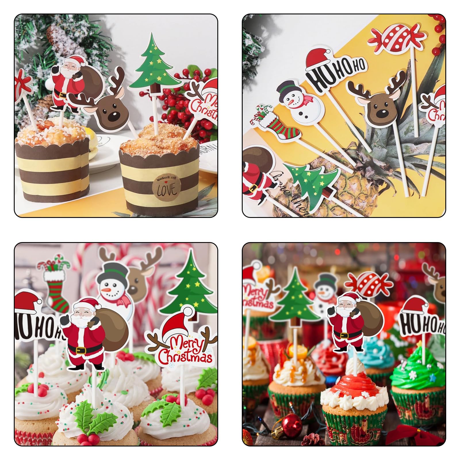 10 TOPPER PER torte di compleanno in legno scelte per cupcake ornamenti EUR 8,10 - IT