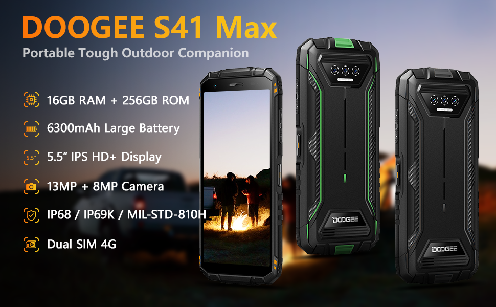 DOOGEE S41 Max Rugged Smartphone - 16GB RAM + 256GB ROM