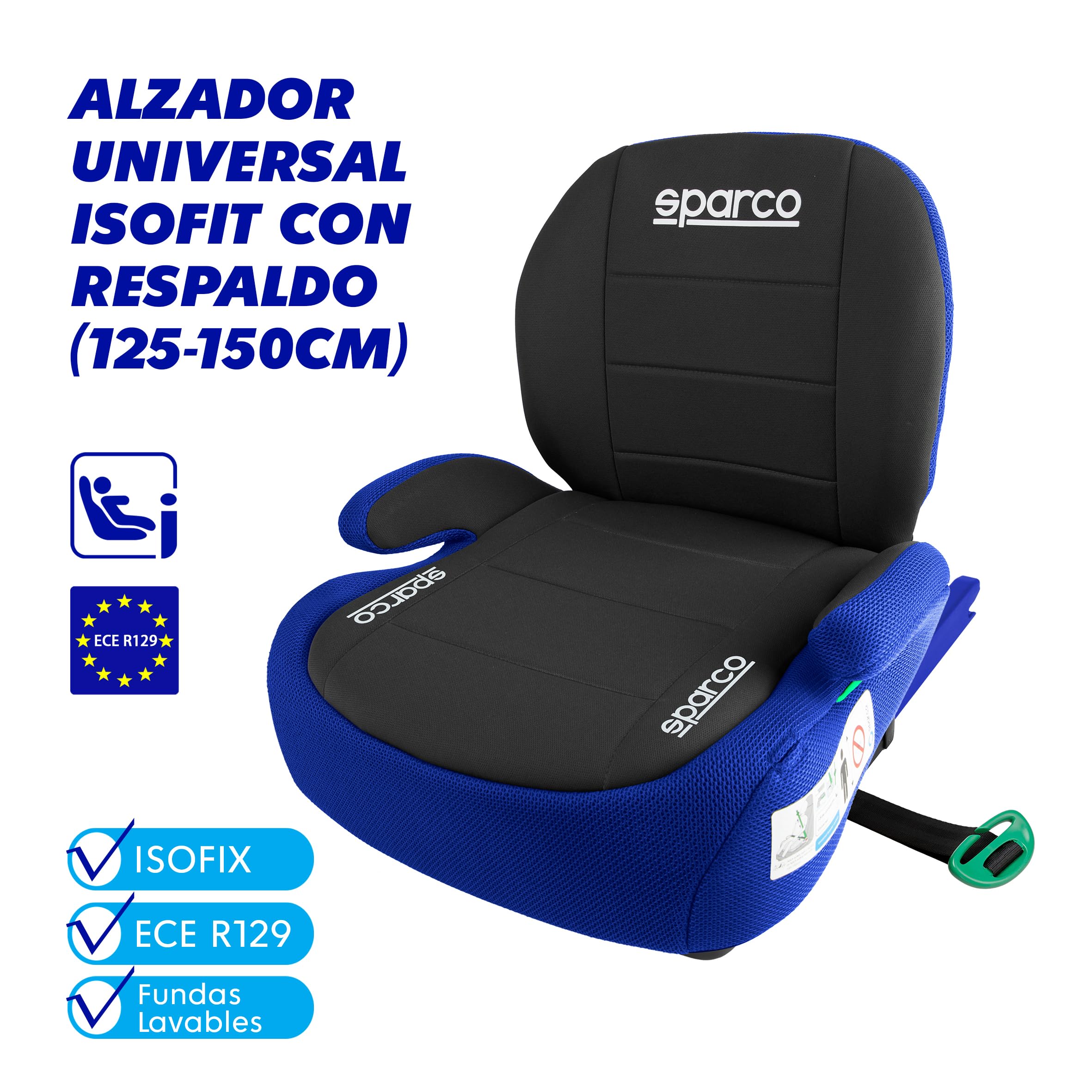 Sparco F100KI Nero Blu Rialzo con Schienale