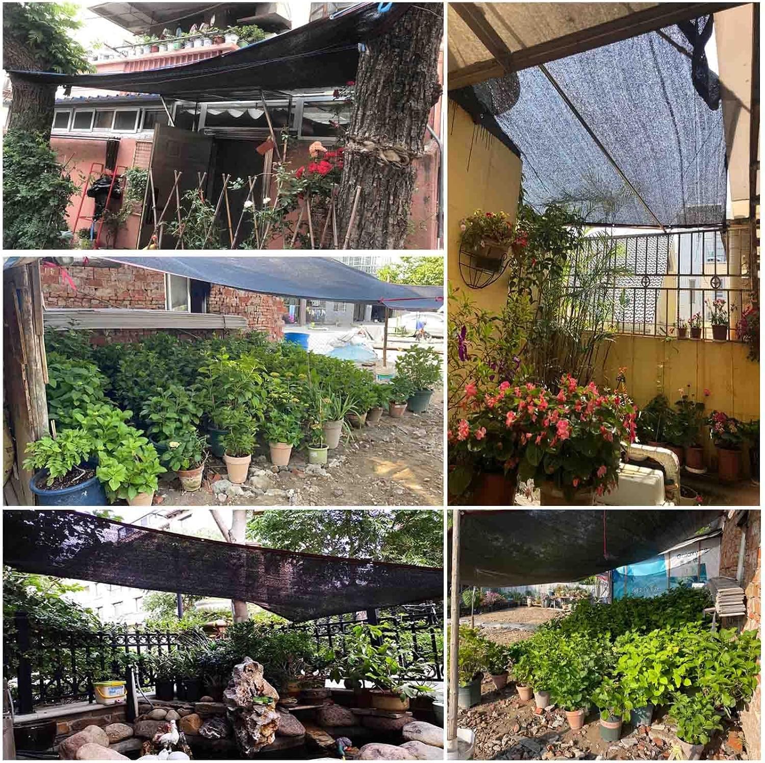 Windproof Shade Nets, UV Protection Sun Shade Netting, Shade Sail, Plant Shade Cloth, 90% UV Resistant, With Eyelets, For Garden, Greenhouse, Outdoor, Size Can Be Customized,Black-5x6m(16.4x19.9ft)