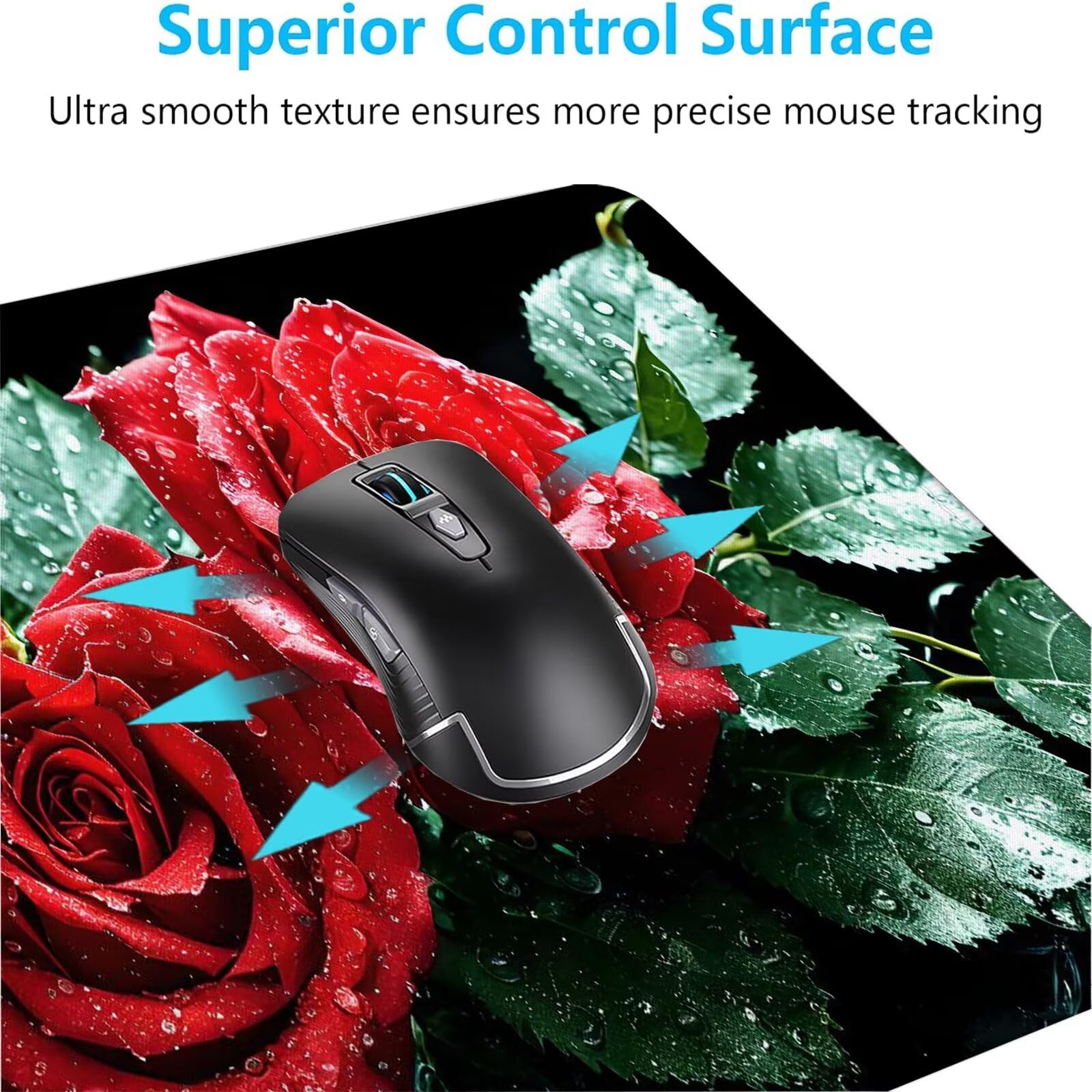 Rosso Tappetino Mouse Gaming, Tappetino Mouse XXL 1200 x 500 mm, Tappetino Mouse Rosa, Mouse Pad con Base Antiscivolo, Bordi Cuciti Tappetino per Mouse, Tappetino Mouse Gaming di Alta Precisione S-22