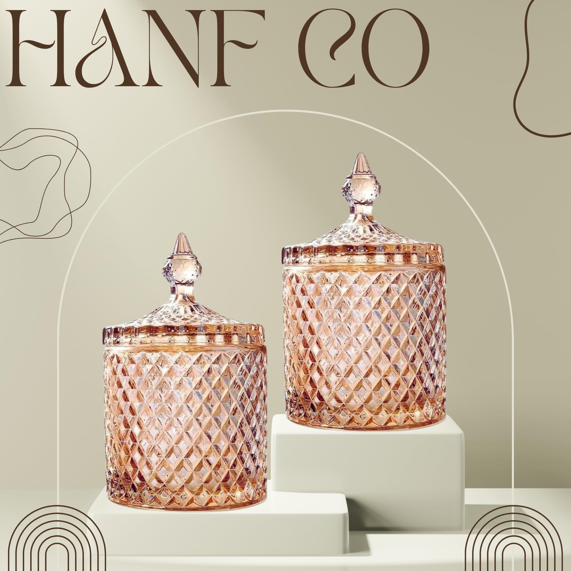 2 contenitori in vetro ambrato da 283,5 g per cotton fioc dispenser per cotton fioc in vetro ambrato con coperchio accessori da bagno trucco palline di cotone tamponi di lana Q Tip