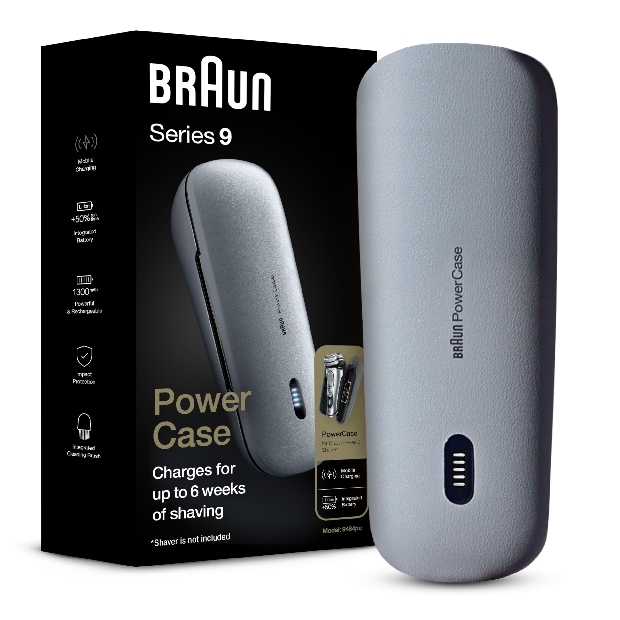 Braun PowerCase 9484pc, Mobile Shaver Charging Case, Compatible