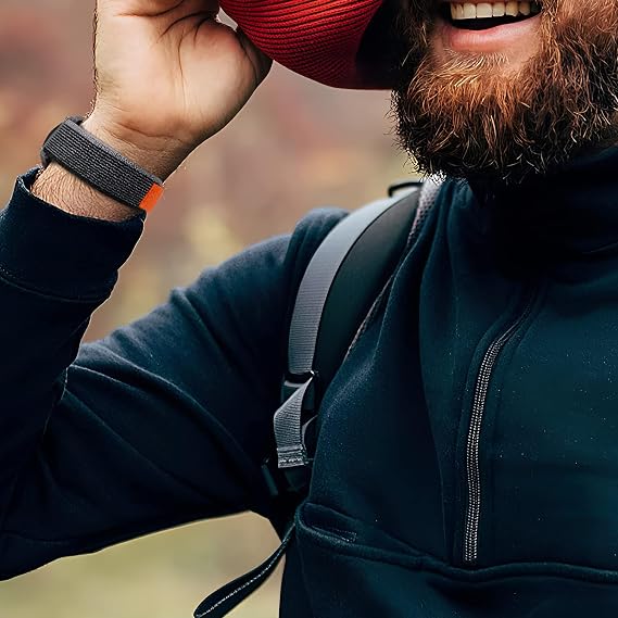 Teknoft Samsung Galaxy Watch 7/6/5/4/FE Series (40mm/44mm) Watch 6/4 Classic (47mm/43mm/42mm) Lightweight For Samsung Watch 5 Pro 45mm and Does Not Disturb the Wrist 20mm Curved Trail Loop Fabric Cord