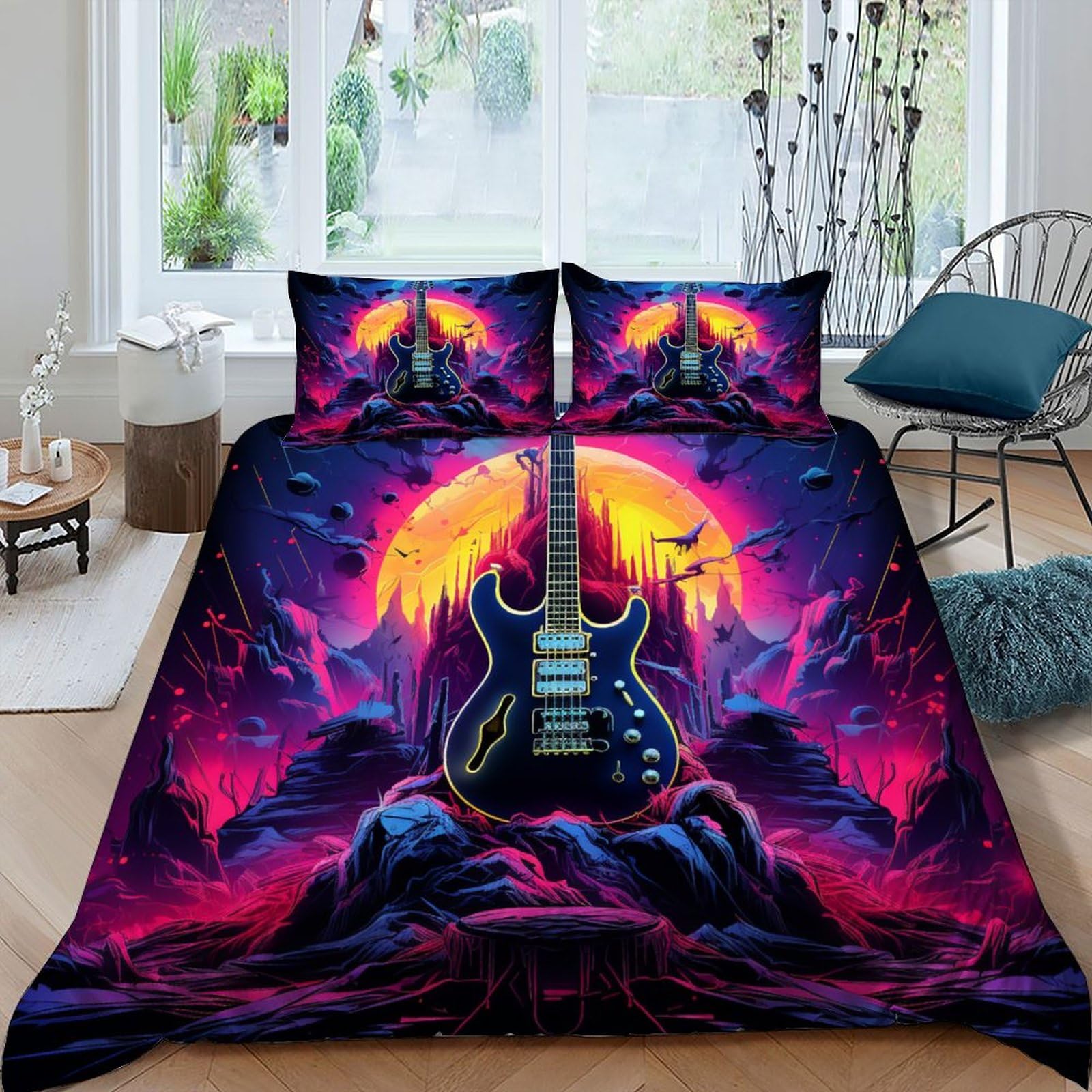 Housse de couette guitare pour en finir avec les draps ternes et réveiller votre déco