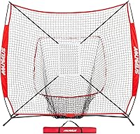 Vista 14 de 7'X7' Baseball Softball Practice Net,Pitching Net,Batting Net,with Baseball Tee,Bonus Strike Zone and Bow Frame,for Hitting,Pitching, Catching