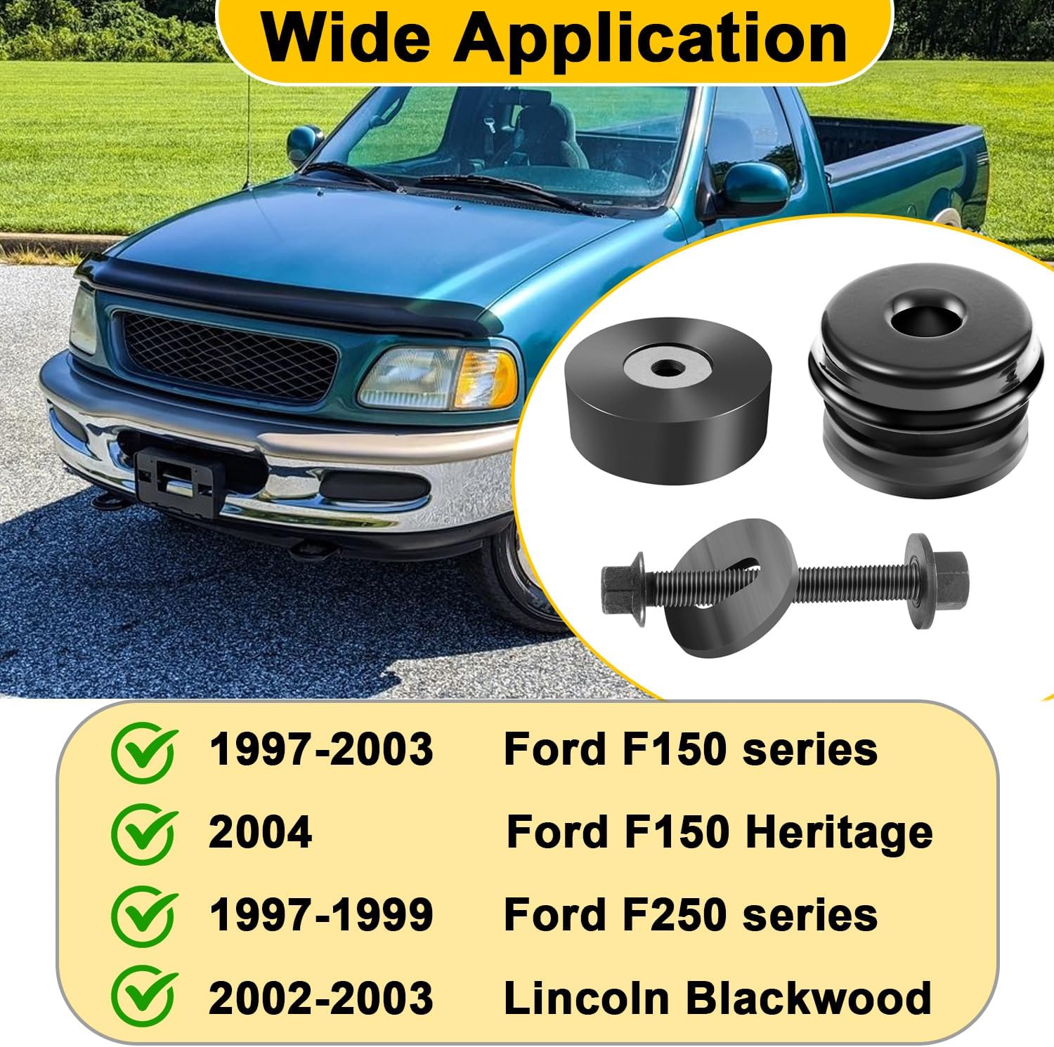 924-058 Body Mount Kit Suitable for Ford 1997-2003 F150 Series,1997-1999 F250 Series Models,2002-2003 Lincoln Blackwood