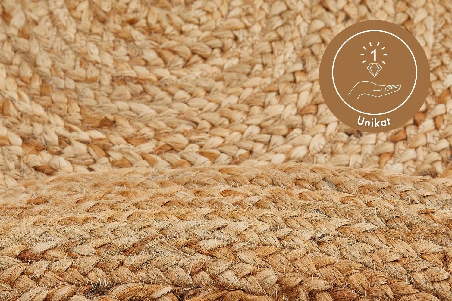-LUXOR- living Tappeto Mamda – Tappeto rotondo in iuta – adatto anche come tappeto per camera da letto – tappeto boho sostenibile – tappeto beige – tappeto soggiorno – prodotto naturale 120 cm rotondo