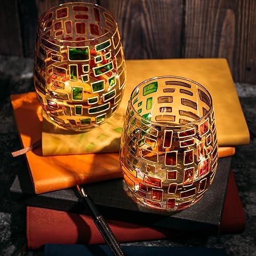 Miniatura 4 de The Wine Savant Vidrieras renacentistas, cristalería artesanal pintada a mano, idea de regalo para ella, él, cumpleaños, mamá, inauguración de la