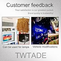 Vista 5 de TWTADE Interruptor basculante redondo, interruptor de encendido y apagado de 12 V, interruptores de palanca de 2 pines SPST con precableado 6A/250V