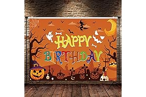 7 x 5 FT Halloween Happy Birthday Backdrop