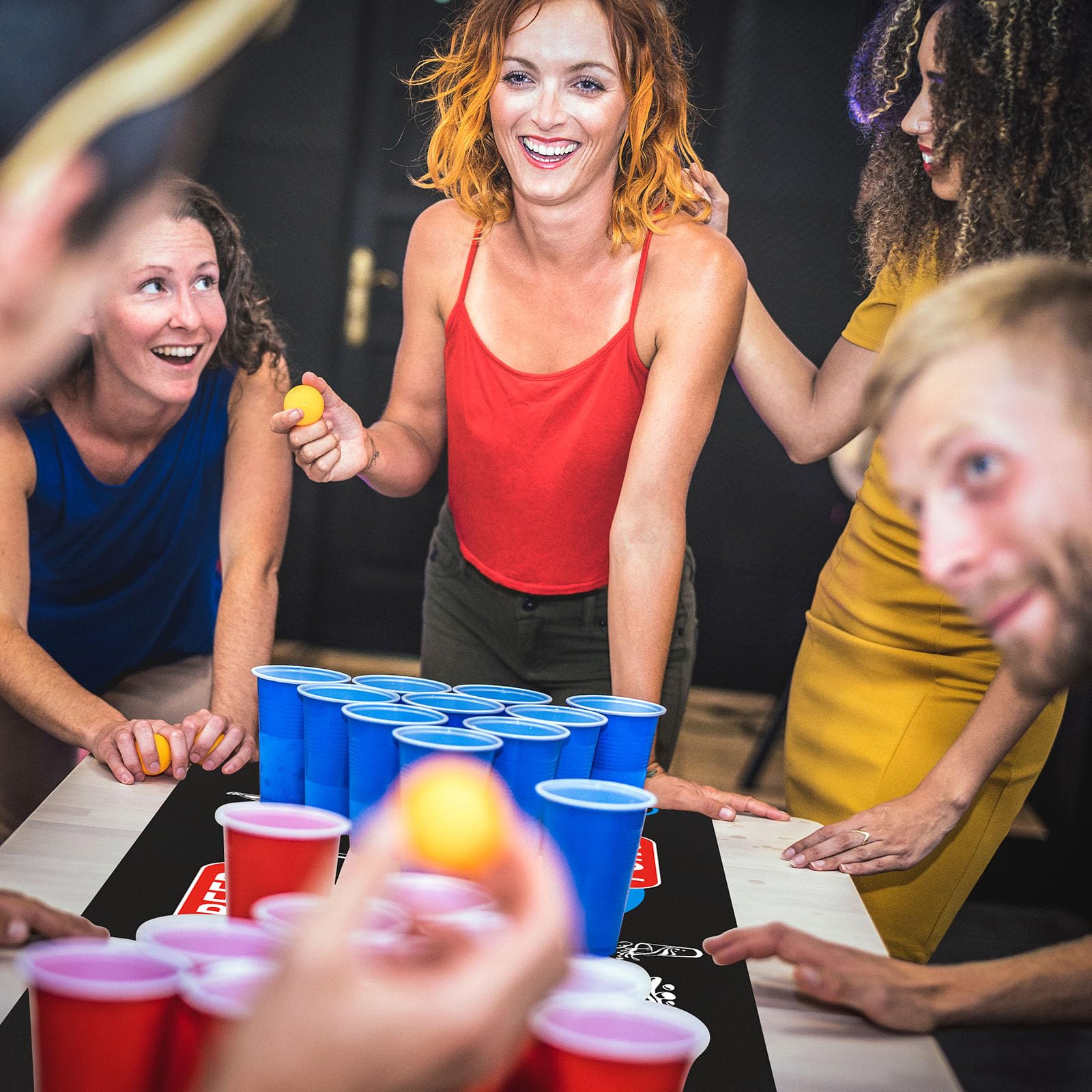 Beer Pong Ping Pong Kit, Divertente Gioco per Adulti per Feste, Birra Pong Tazze, 32 Bicchieri Beer Pong (500ml), 8 Palline da Ping Pong, Riutilizzabili, per Adulti Festa,Festival, Matrimoni