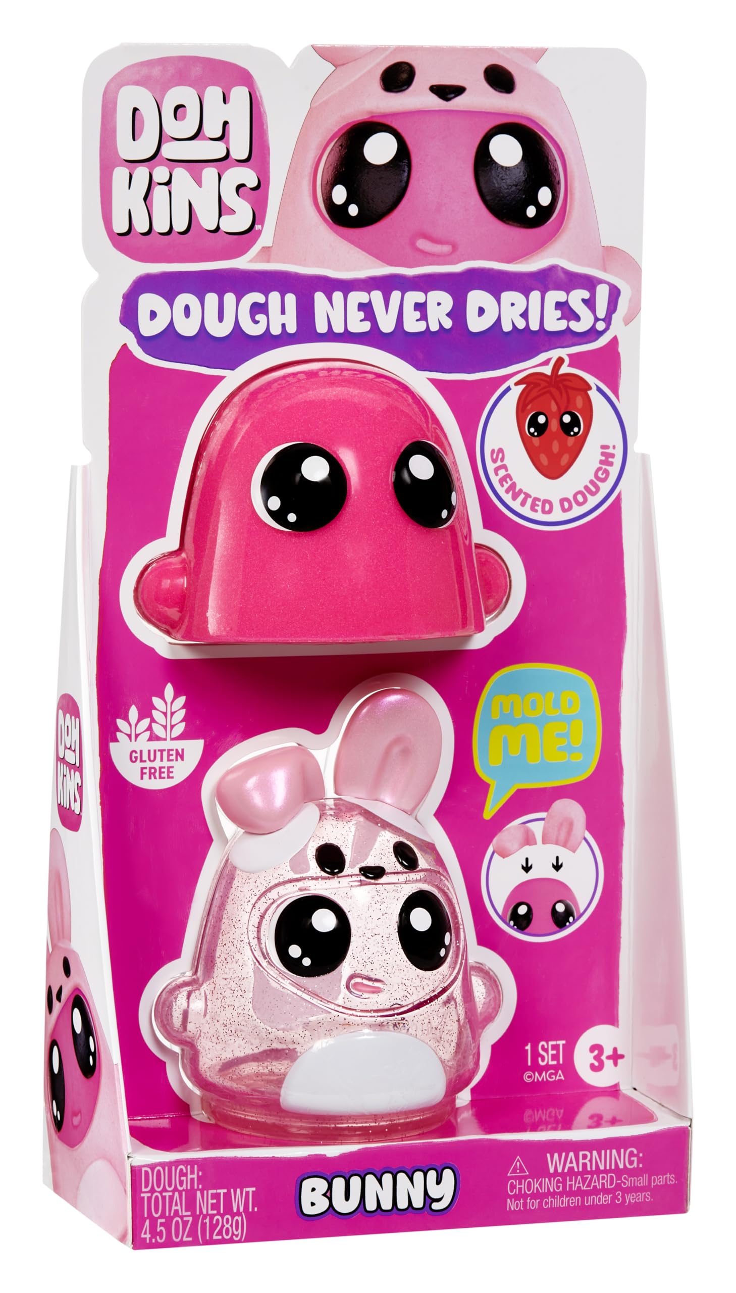 DohKins Bunny Single Pack Character – Zawiera 1 Figurkę DohKins, Zbierz Wszystkie 6 Figurek. Bezglutenowa Masa Plastyczna Nigdy Nie Wysycha. Idealna dla Kolekcjonerów i Dzieci w Wieku 2–5 Lat