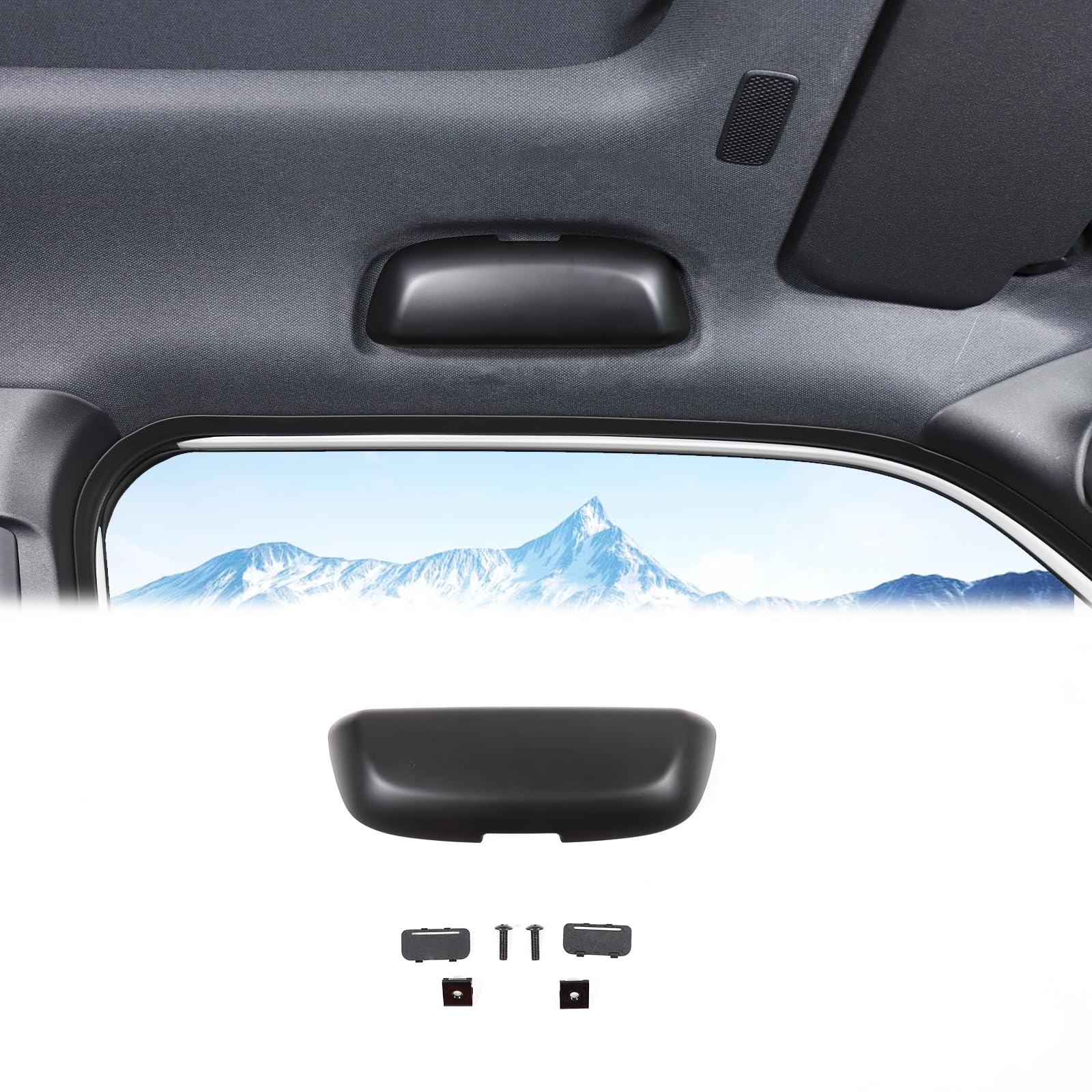Heutamo Sunglasses Holders Compatible with Toyota Land Cruiser Prado 250 J250 LC250 2024 2025, ABS Glasses Holder Sunglasses Case Storage Box Replace for Overhead Roof Grab Handle (Black)