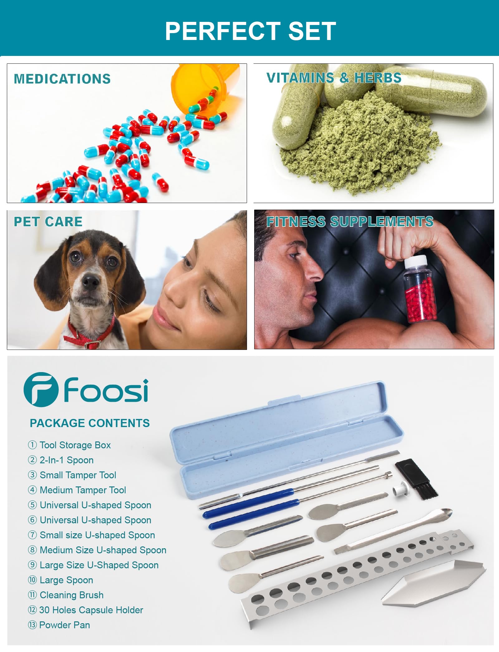 Capsule Filling Tray Kit - Capsules Tools for Maker All Size Empty Gel Capsules 000 00 0 1 2 3 4 5, Lab Spoons Spatulas Scoops Tool -（with Holder） — Amazon image 7