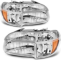 Vista 10 de Conjunto de repuesto de faros delanteros para Ford Explorer. Reflectores ámbar, carcasa cromada