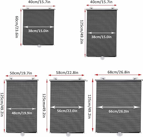 Miniatura 7 de Persianas enrollables con protección solar, persianas enrollables con ventosas, aislamiento térmico, protección UV, ideal para automóvil, hogar