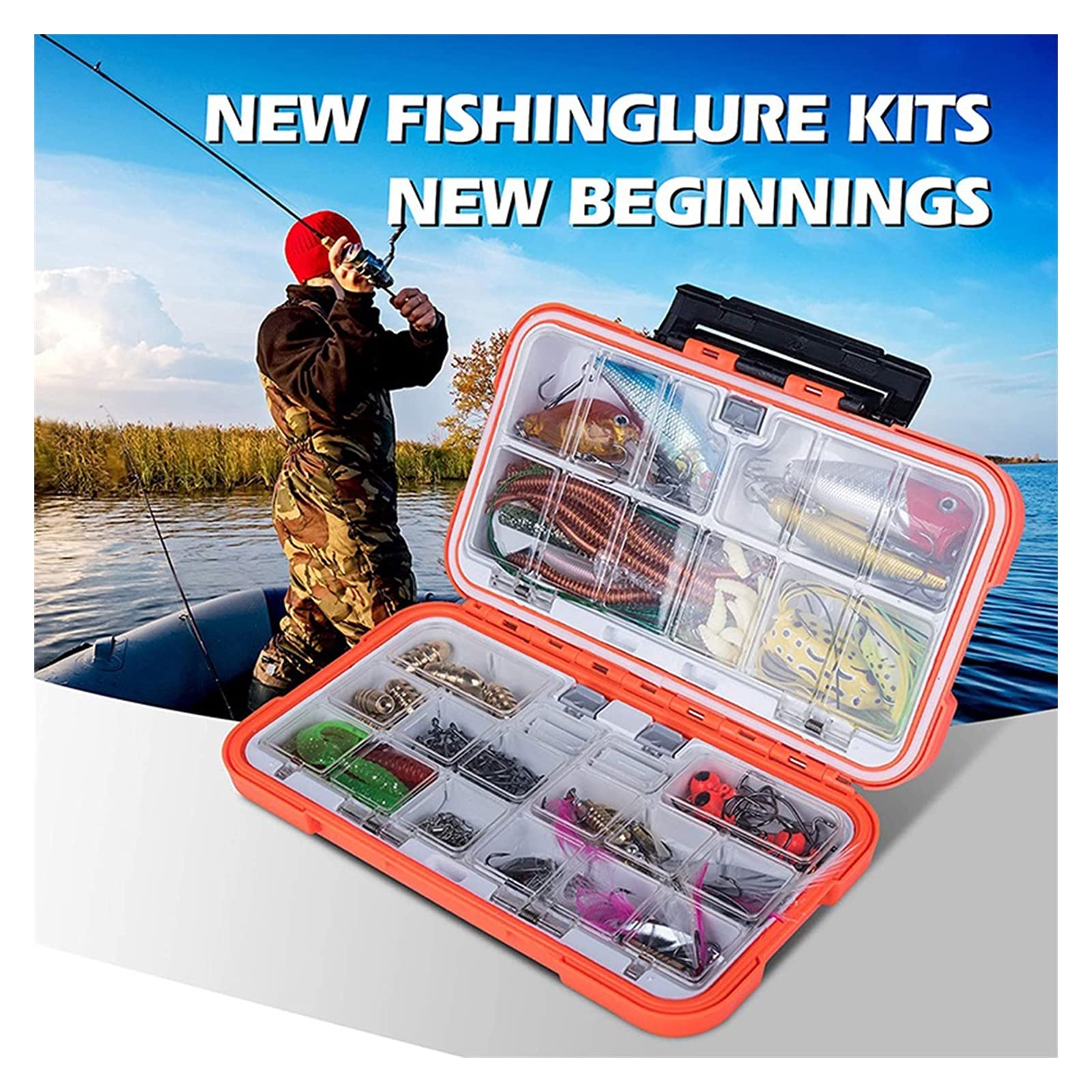 Caja de Almacenamiento Para Anzuelos de Pesca Caja de aparejos de pesca Accesorios de pesca Accesorios for señuelos for la caja de pesca en el mar Equipo de pesca Caja de herramientas de carpetas Cont