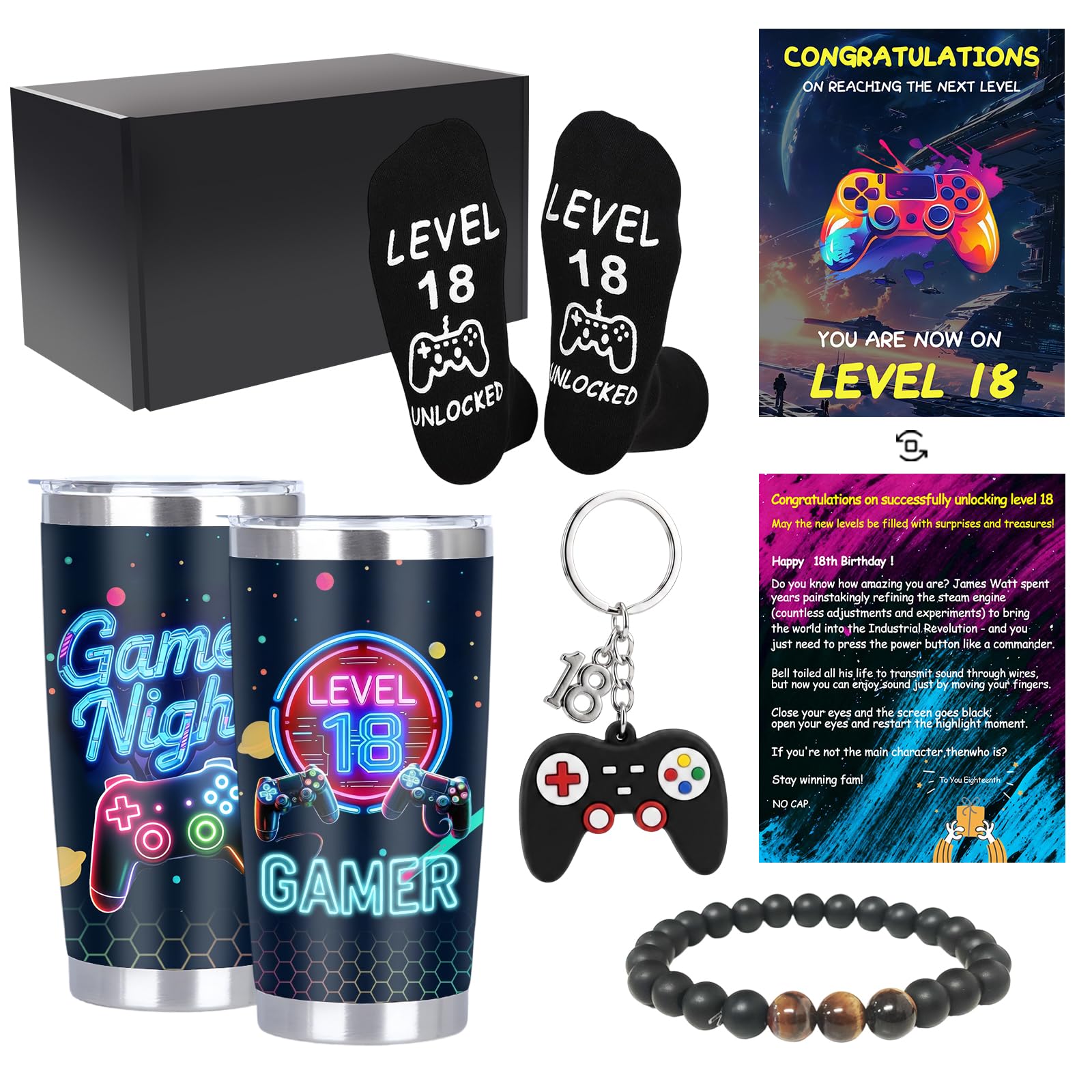 Nhcuijun Boys 18th Birthday Gifts - Unique and Fun Gift Basket for Teen Boys, as a Birthday Present for Your Son, Nephew, Grandson, and Friends