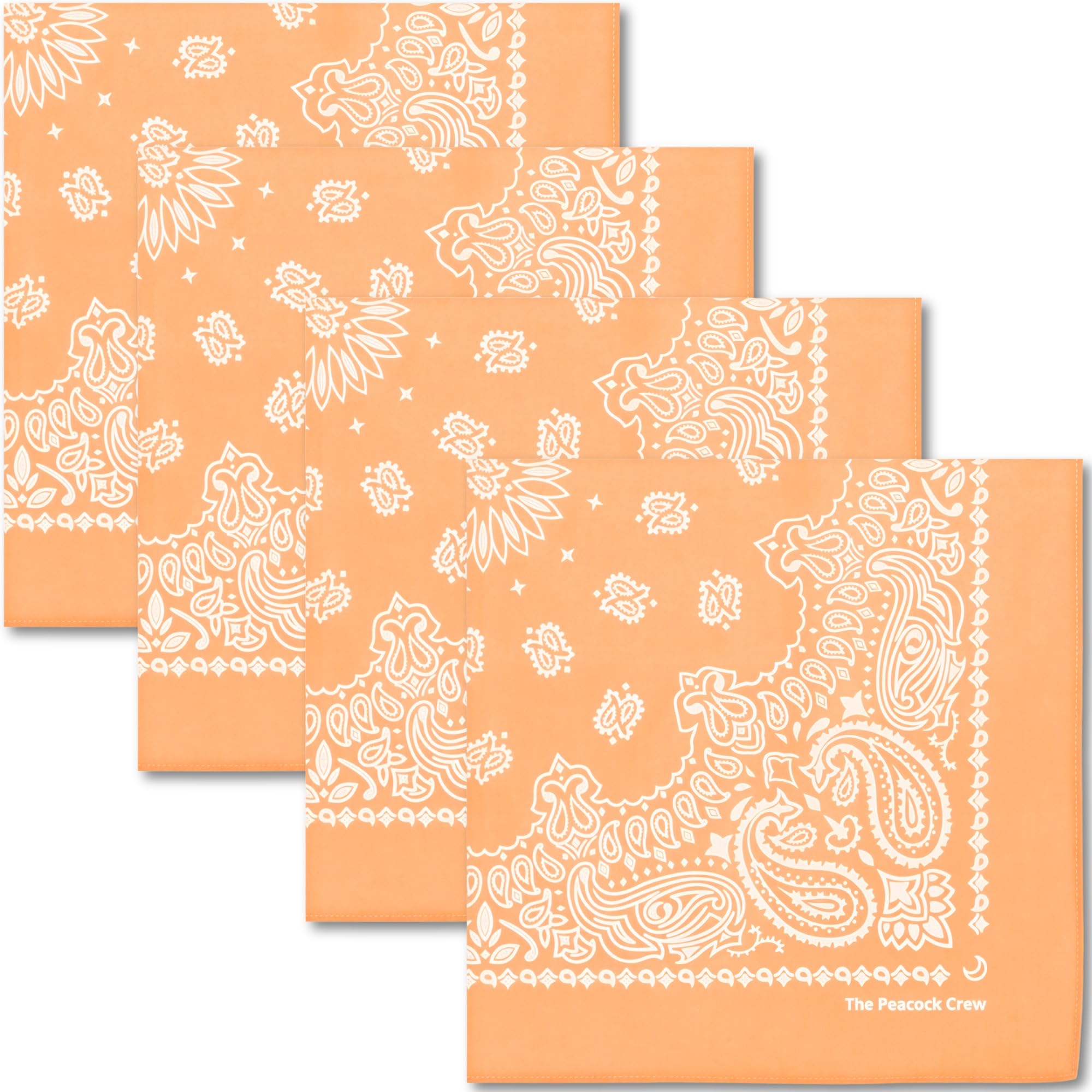 The Peacock Crew Premium Soft Cotton Bandanas Pack for Men and Women Paisley 22 x 22 inches
