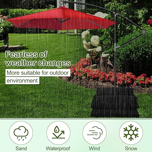 Miniatura 5 de VercanMonth 5 piezas de pesos de base de paraguas para toldo, bolsa de arena de 5 x 55 libras, bolsa de arena recta rellenable para patio al aire