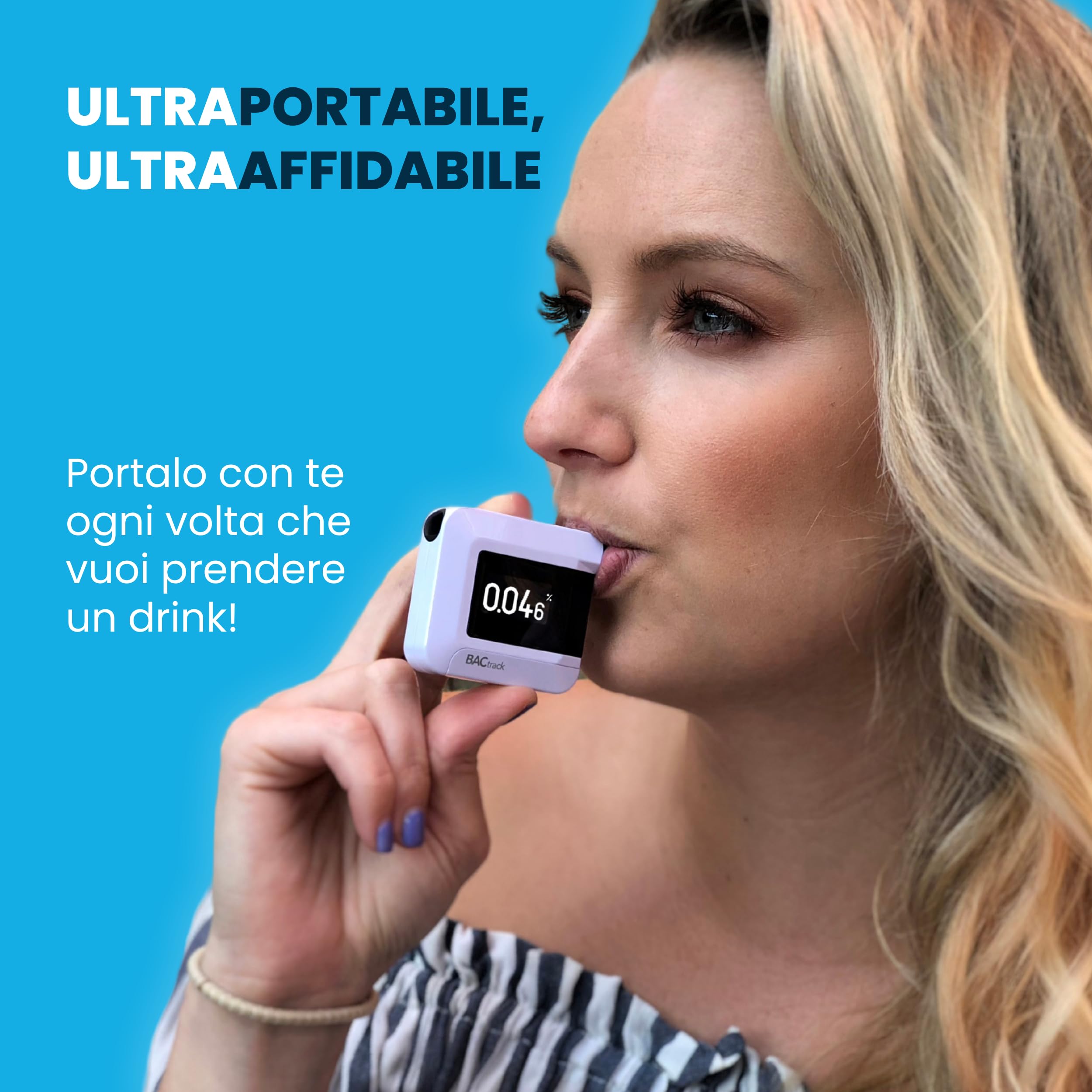 BACtrack, Etilometro BACtrack C8, Precisione di Livello Professionale, Connettività Wireless per Smartphone opzionale, Compatibile con Dispositivi Apple iPhone, Android Google e Samsung