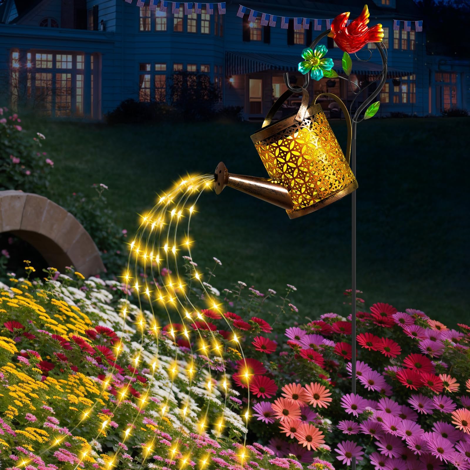 Forlivese 2PCS Solar Watering Can with Lights, Solar