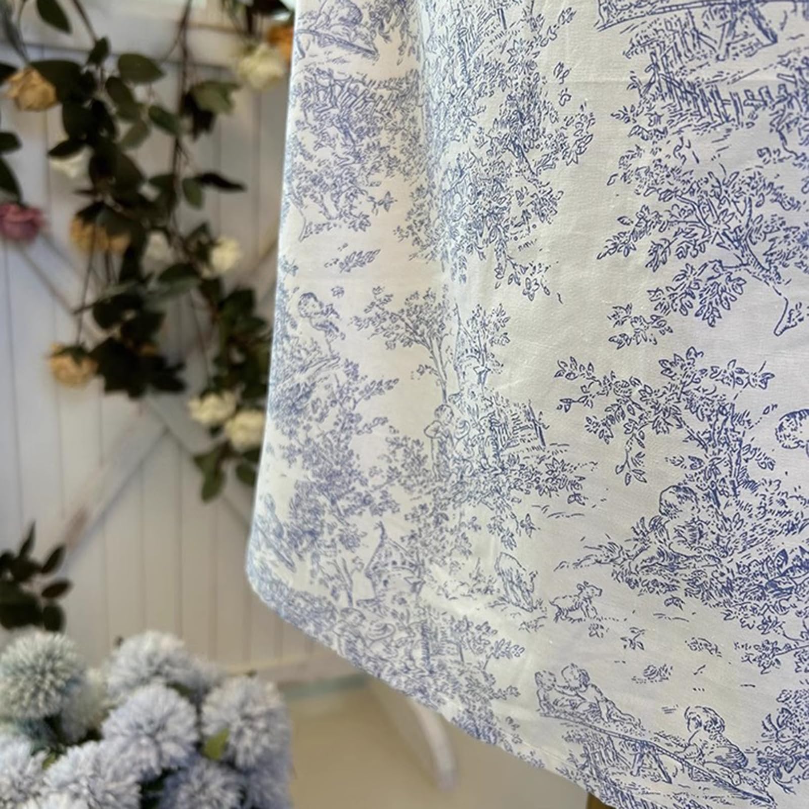 Vintage Fartuchy Damskie, Bawełniany Fartuch Dla Kobiet Z 2 Kieszeniami, Do Codziennego GotowaniaBlue,One Size