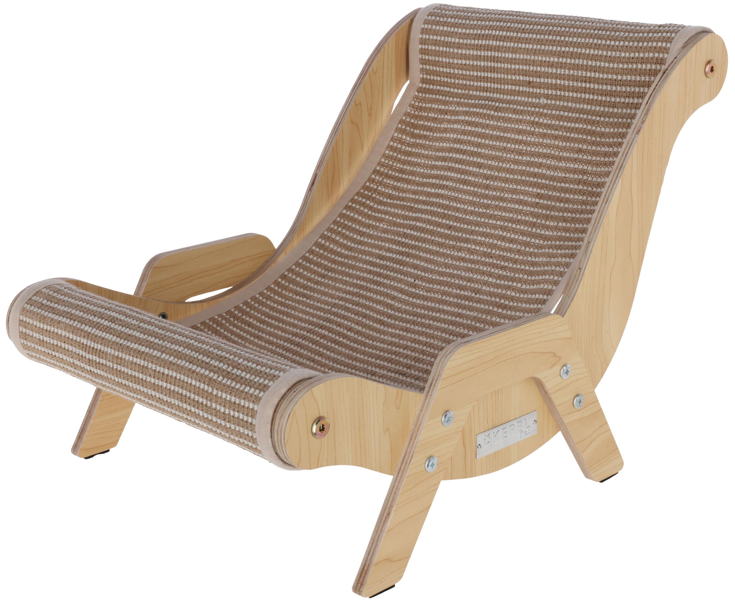 Kerbl Pet Liegestuhl Sundowner, braun, 52x37x37 cm, Katzenbett, Katzenliegebett, Holz, Katzen