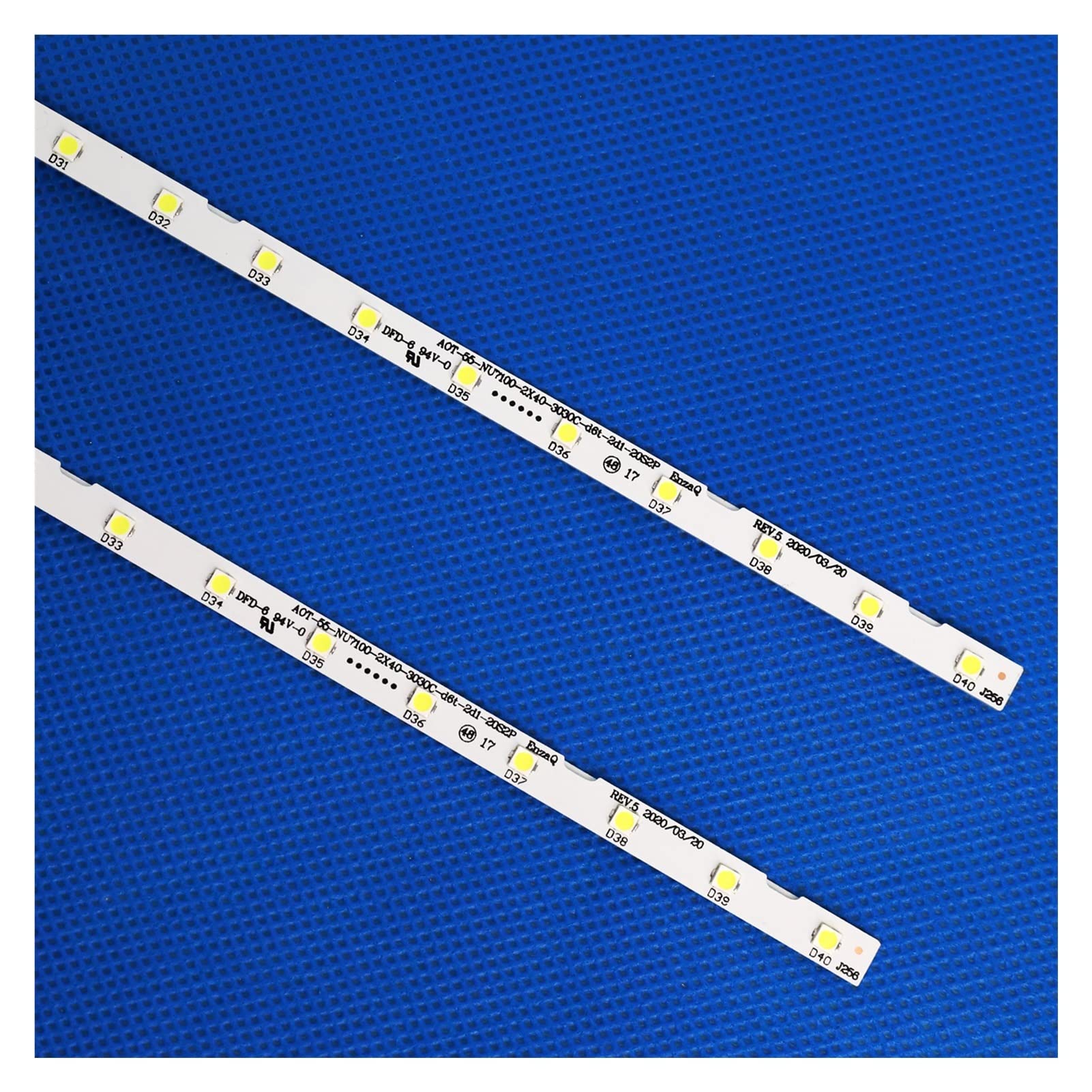 LED Backlight Strip 40 LED Fit for Samsung 55" TV UE55NU7300U UN55NU7300 Nicht 5NU7090 HG55NJ678U UE55NU7120 UN55NU6950 UN55NU71(2set 4pcs)