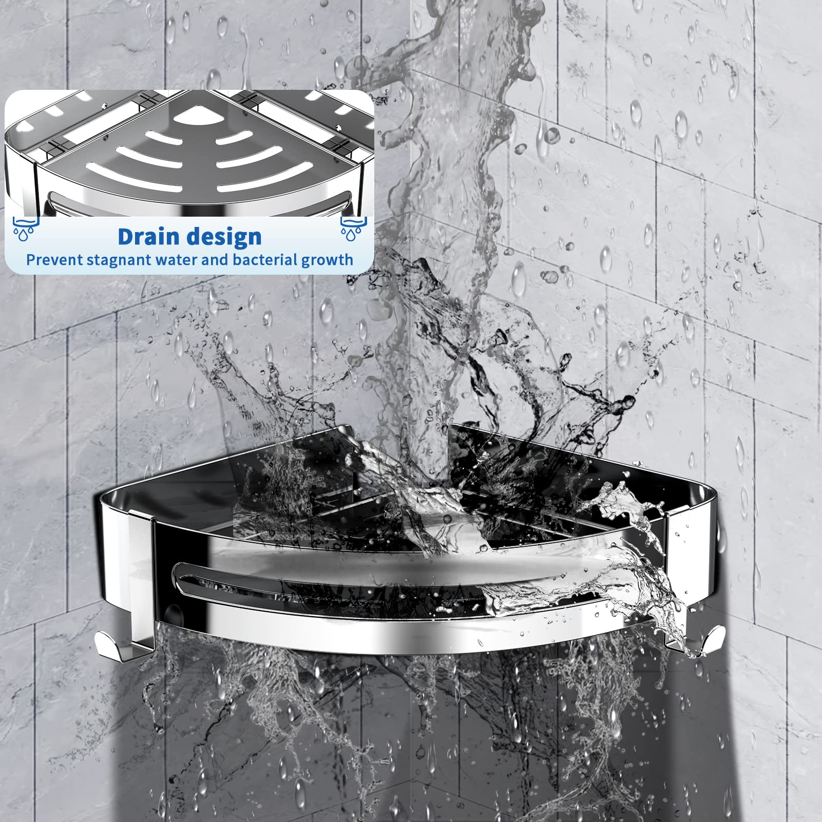 prota Doucheplank zonder boren, aluminium doucheplank met 2 haken prota Doucheplank zonder boren, aluminium doucheplank met 2 haken