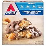 Caramel Chocolate Nut Roll Snack Bar, Protein Snack, High in Fiber, 2g Sugar, 5 Count