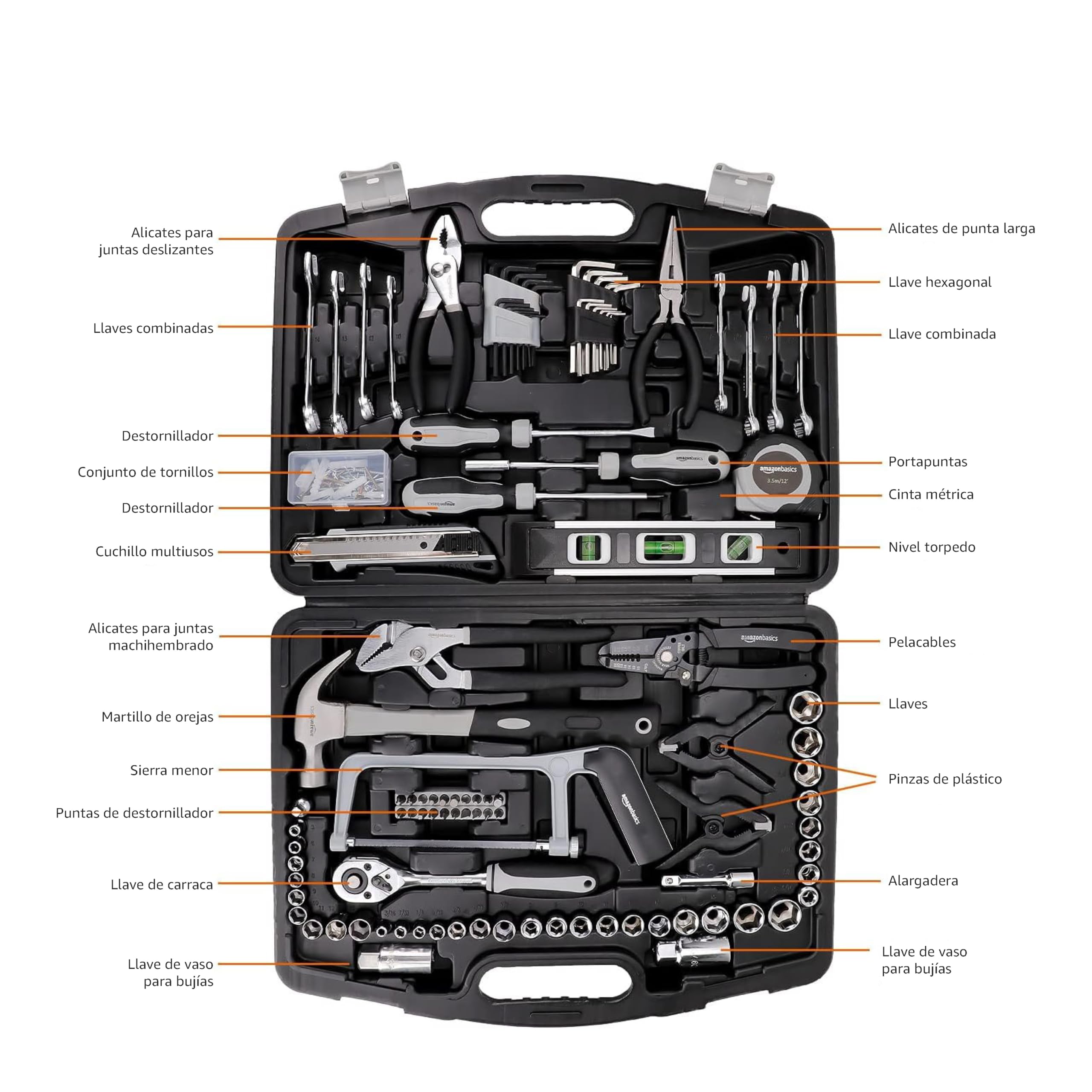 Amazon Basics 173 Piece Household Utility Tool Box — view 2