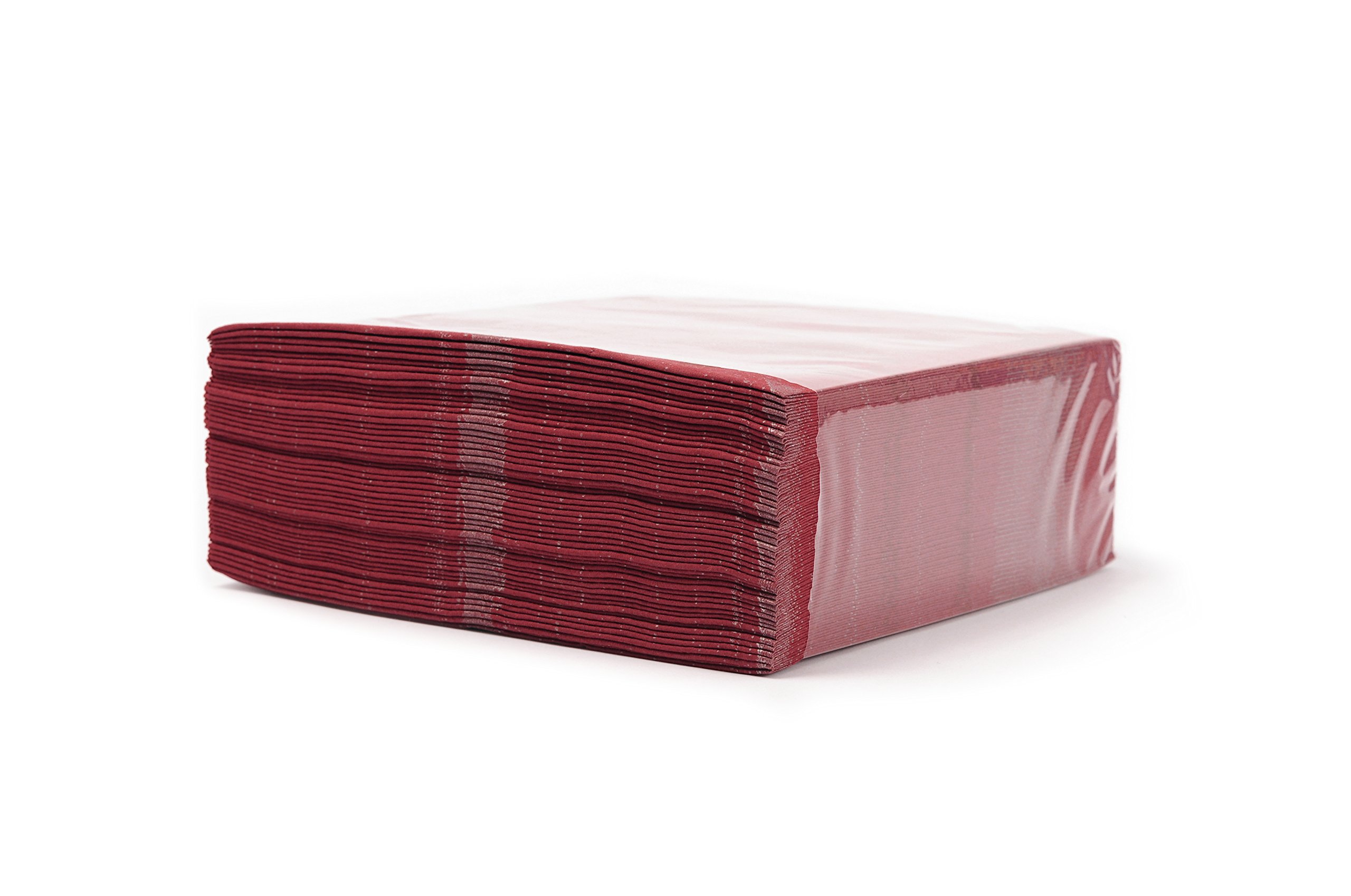 Airlaid serwetki zimowe motywy materiałowe podobne 40 x 40 cm 50 sztuk w opakowaniu, wysokiej jakości materiał o wyglądzie materiału, na adwent zima Sylwester, Boże Narodzenie, imprezę, Boże Narodzenie, (czerwone wino z gwiazdami, 400)
