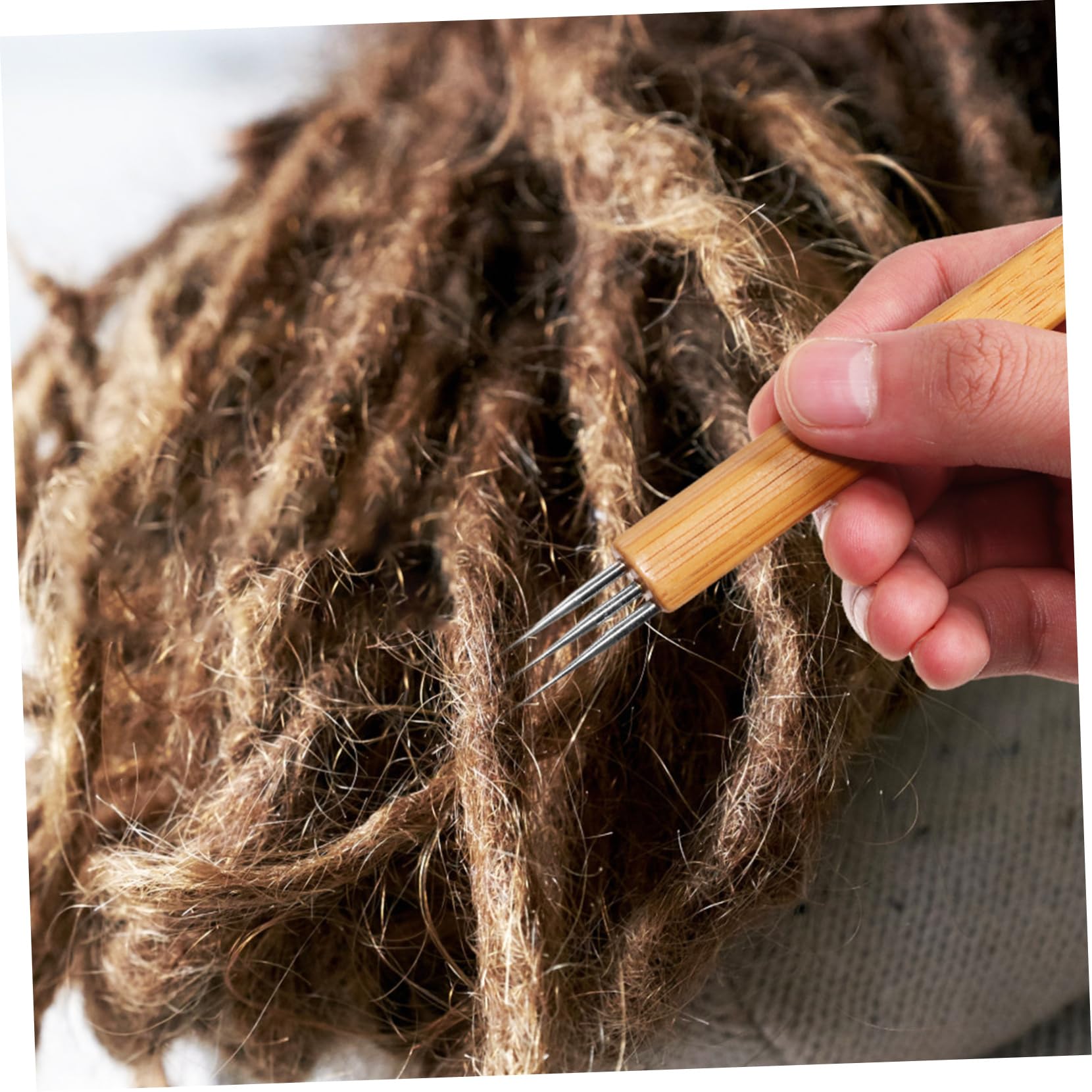 6 Juegos Kit de ganchillo para rastas aguja de ganchillo rastas crochet agujas cabello postizo peluquin kit de agujas de metal para el cabello aguja de metal para el cabello Madera