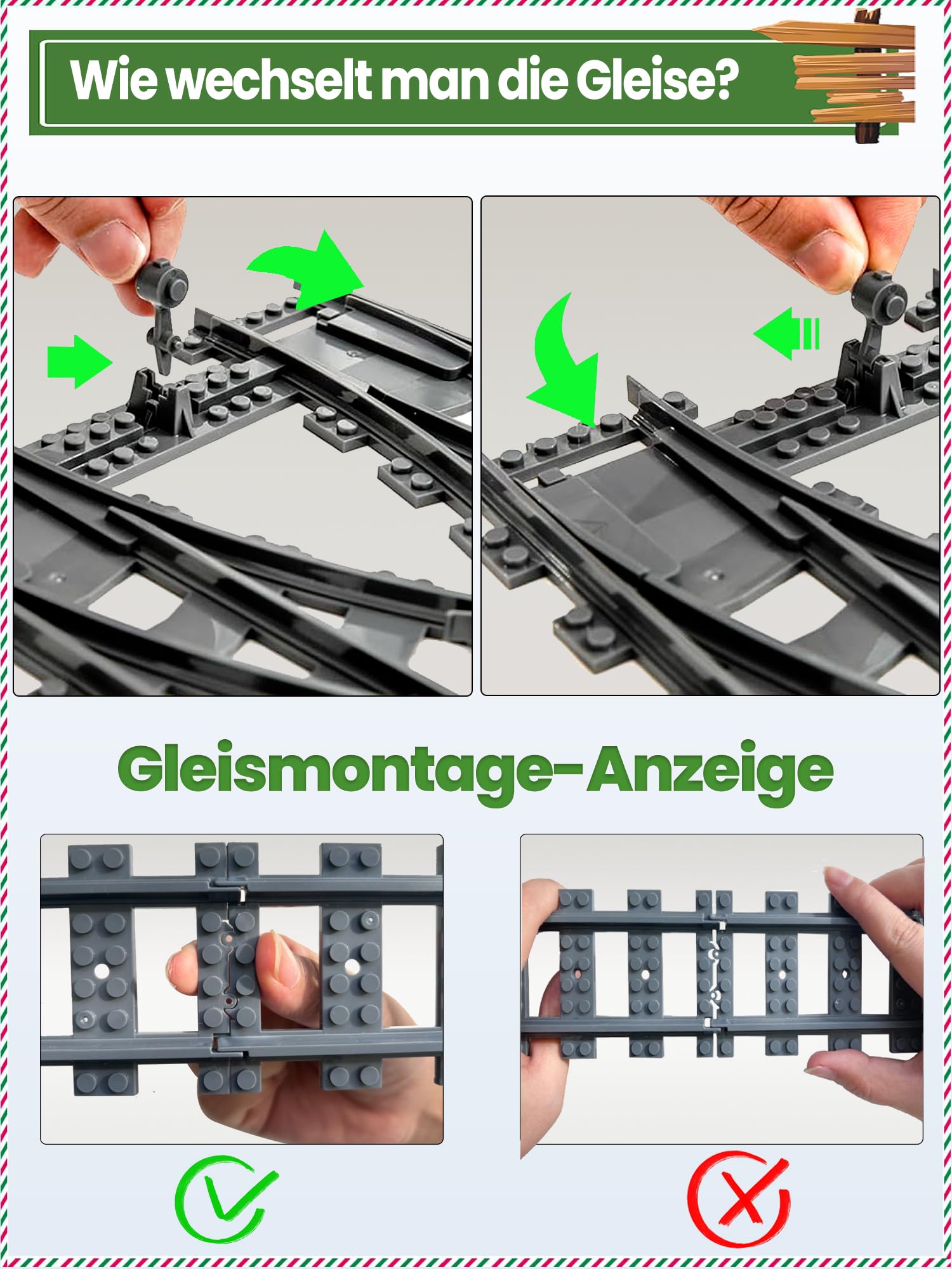 City Train Set de Train Urbain pour Train, Ville - Kit d'extension de Rails compatibles avec Le Leader du marché - Railway Rails pour Filles et garçons (54 PCS)