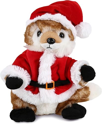 DolliBu Peluche de animal de peluche de Santa Fox, disfraz de zorro súper suave con traje de Papá Noel rojo, lindo regalo de vida silvestre, disponible en Yaxa Guatemala