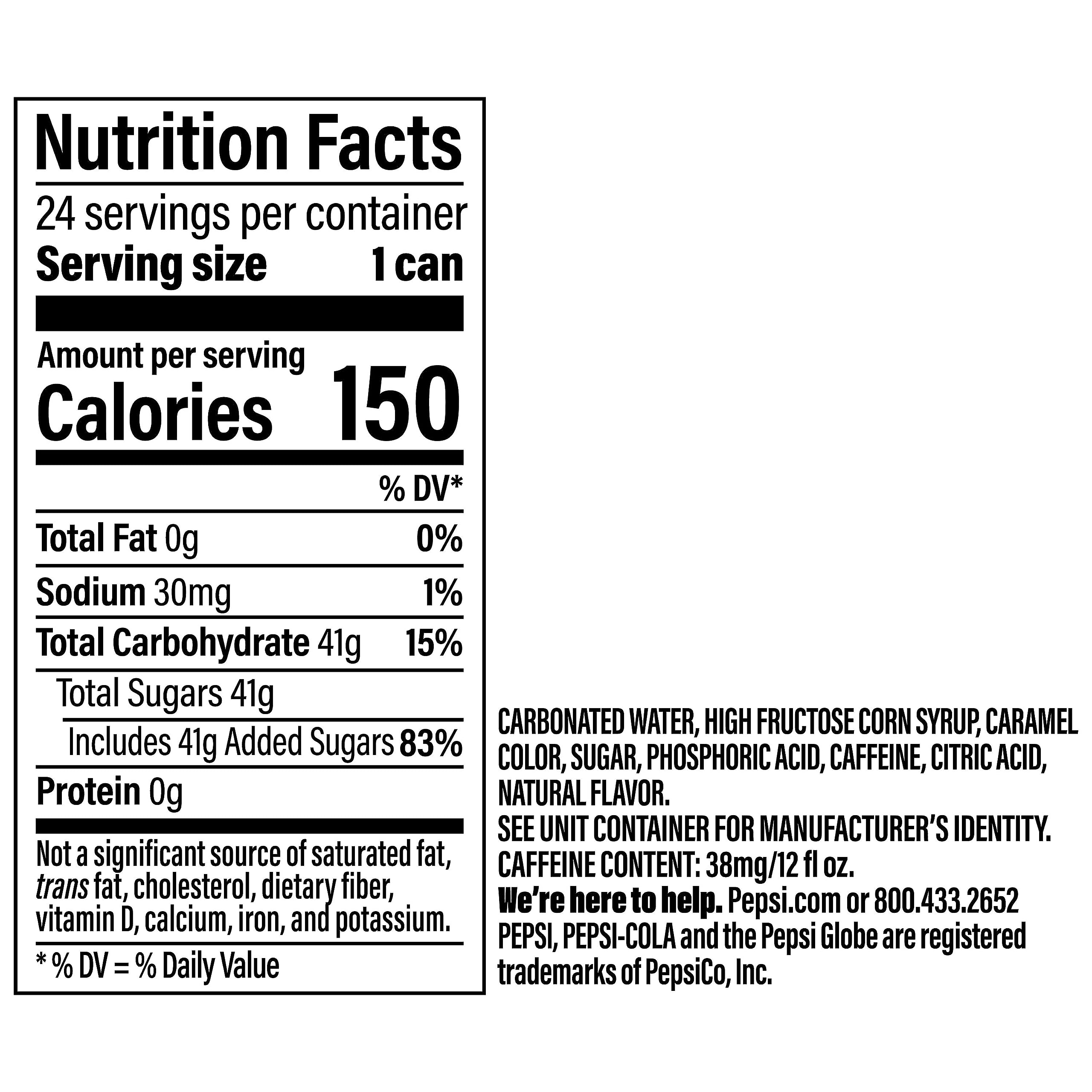 Pepsi Cola Soda, 12oz Cans, 24 Pack