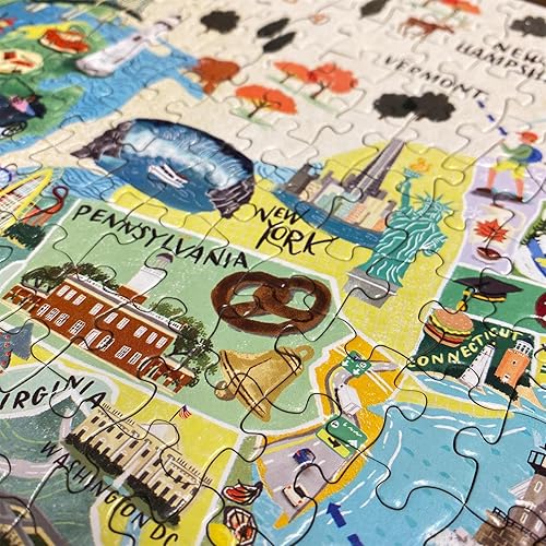 Miniatura 9 de Rompecabezas para adultos de 1000 piezas  Rompecabezas ilustrado de mapa de Estados Unidos  Rompecabezas de Estados Unidos de 1000 piezas para
