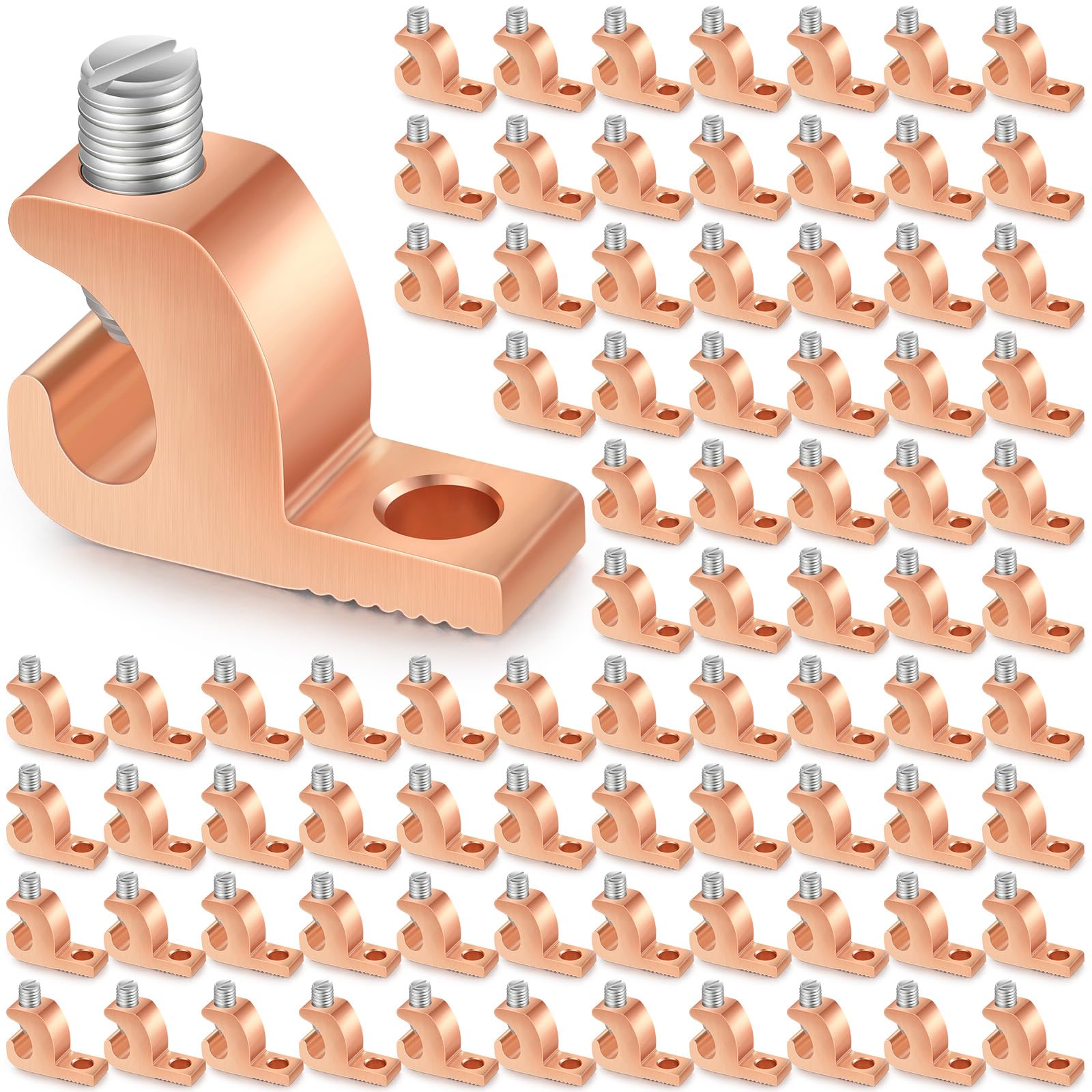 Landhoow 80 Pack Lay-in Lugs, Copper Pool Bonding Connectors, 4-14 AWG