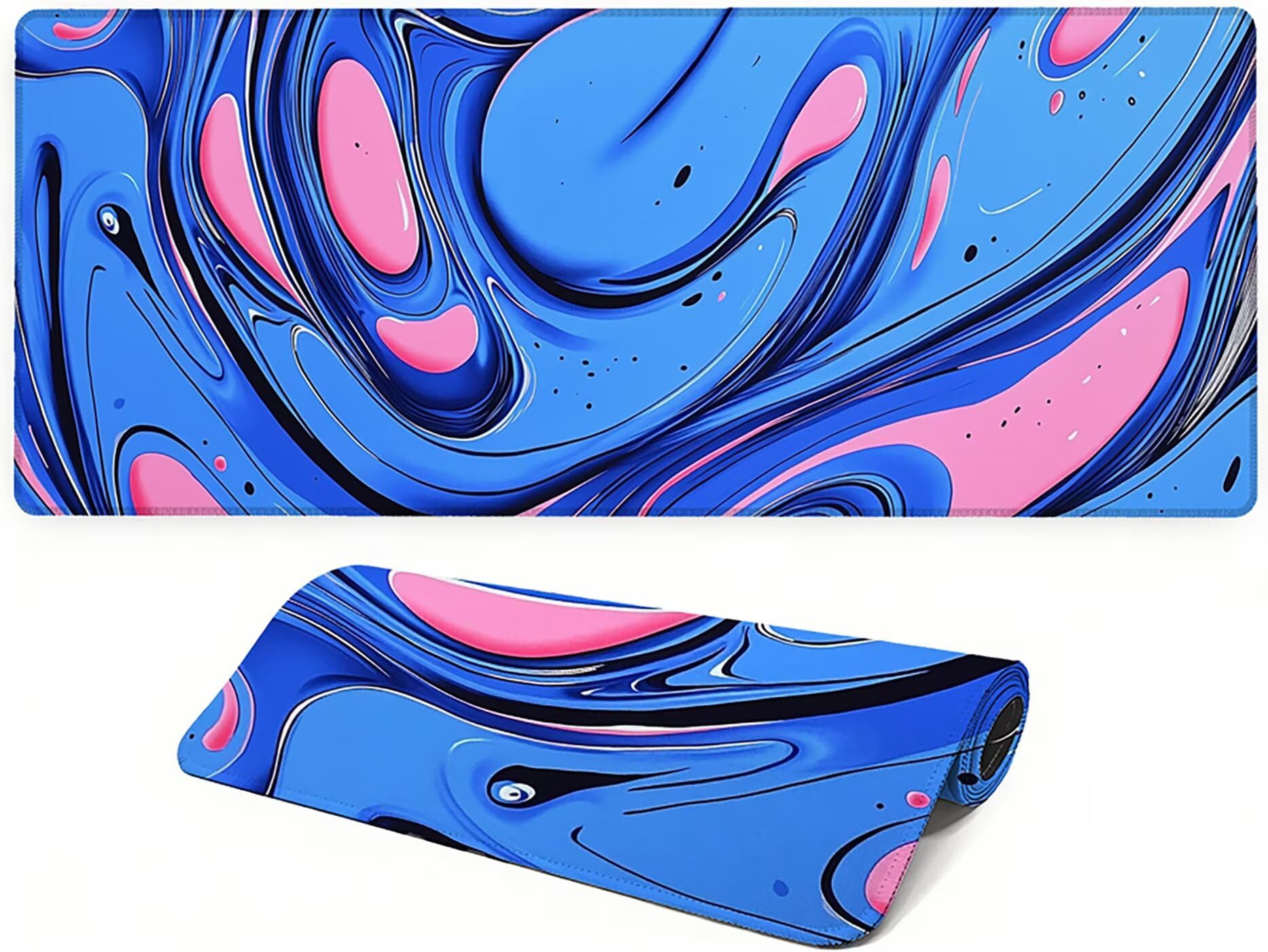Lpfieonn Blau Großes Schreibtischunterlage, XXL Schreibtischunterlagen, Rosa XXL Wasserdicht Gaming Mousepad mit Vernähter Rand und Rutschfeste Gummibasis, für Laptop/Hause/Büro 120x60cm PF-1989
