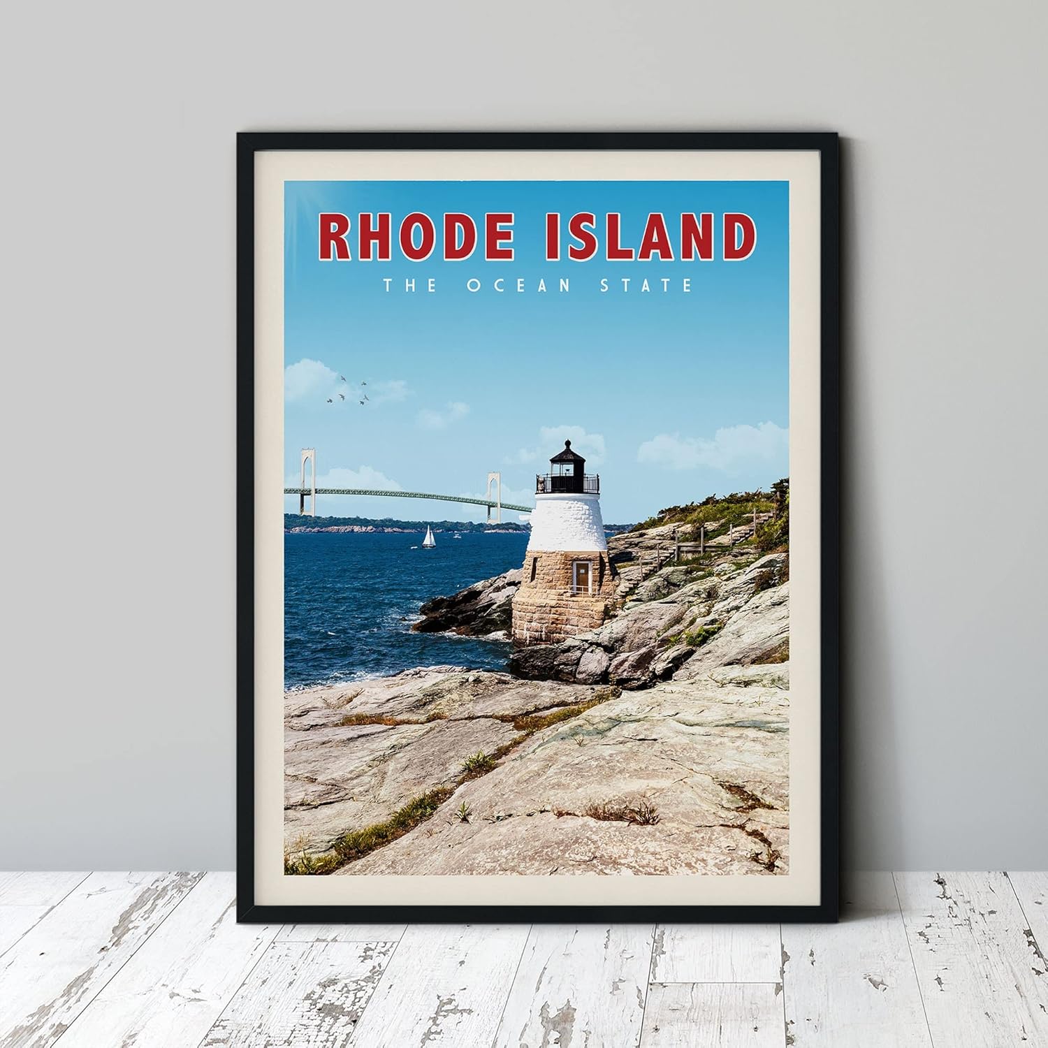 Rhode Island Travel Poster, Rhode Island Art Print, Rhode Island, Rhode Island Wall