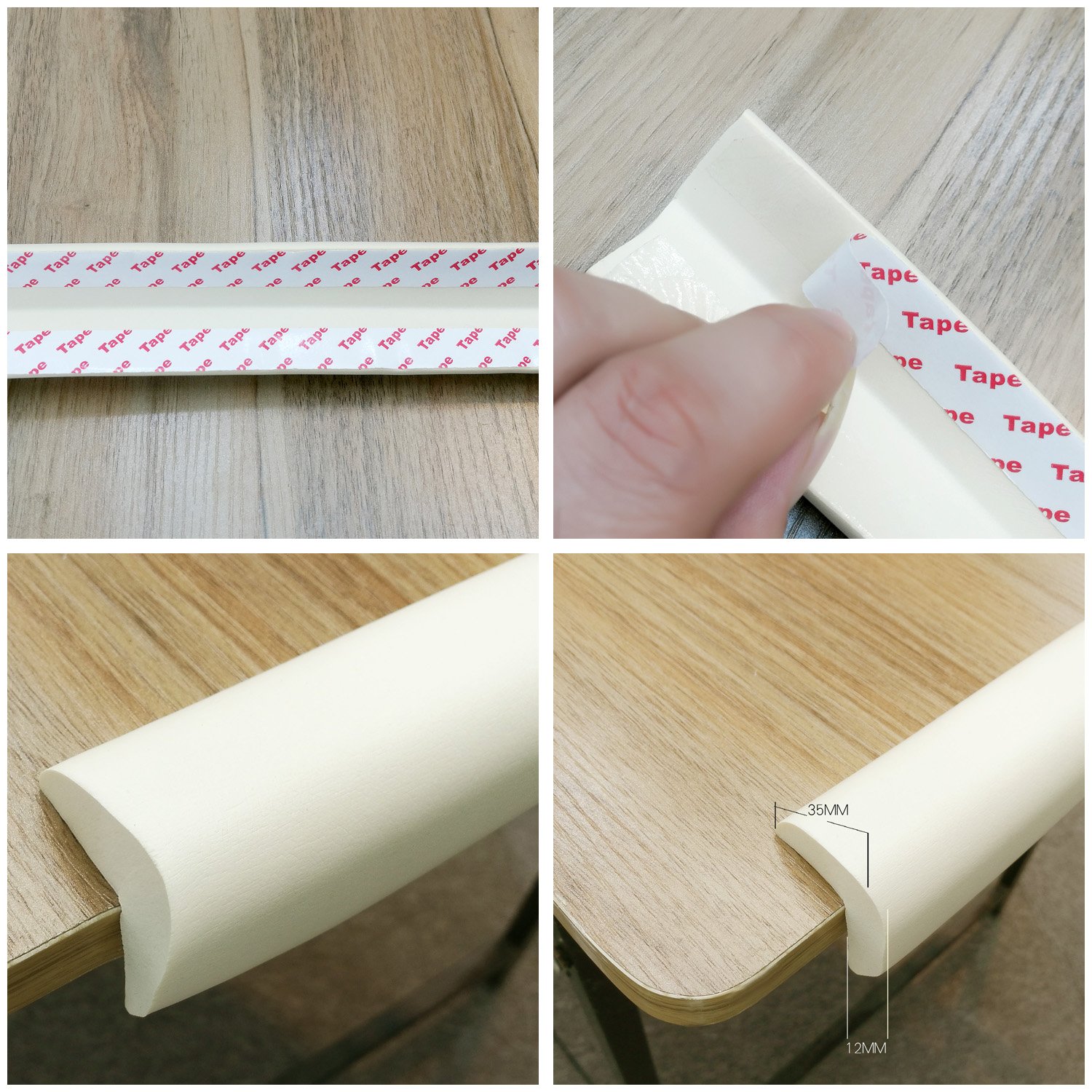 HIMRY KX_TKD7000 Set Ivory Edge Protection Corner Protection Cream 5 m 8, 5m Kantenschutz + 8 Eckenschützer - Image 4