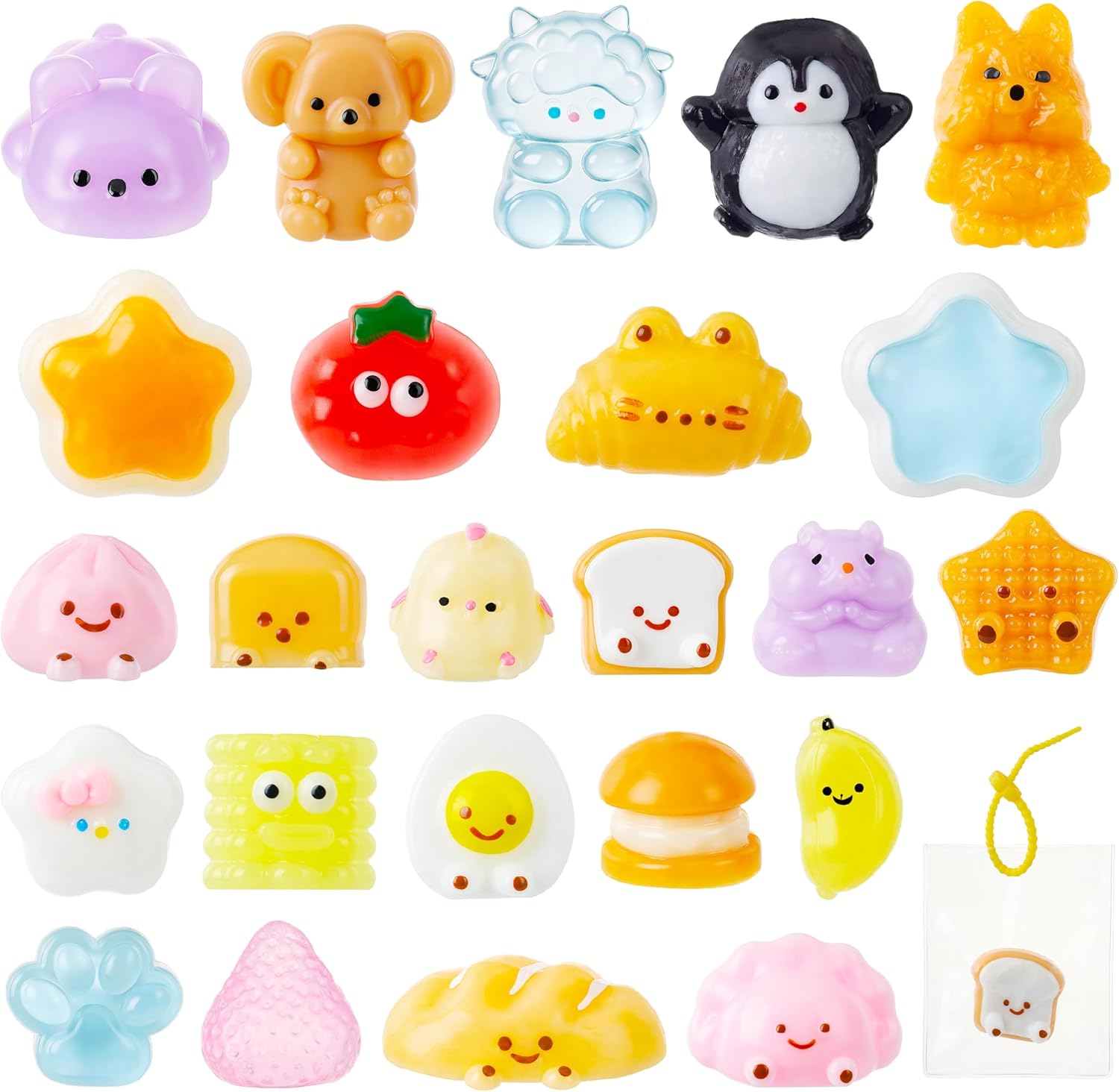 Amazon.com: JOYIN 24 Pcs Kawaii Taba Squishy Toy Keychains, Assorted ...