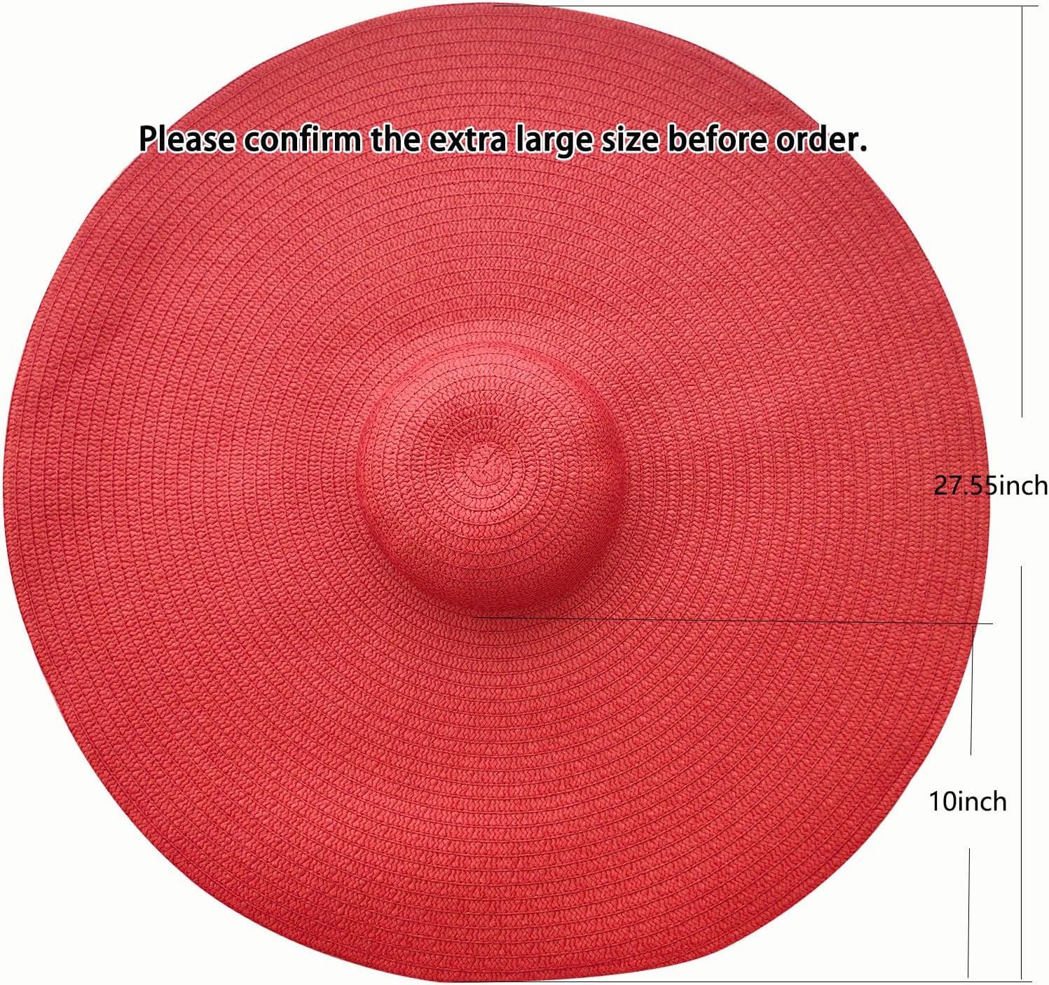 Oversized Beach Straw Hats for Women Extra Large Wide Brim Beach Hat Foldable Roll up Floppy Sun Hat - Image 2