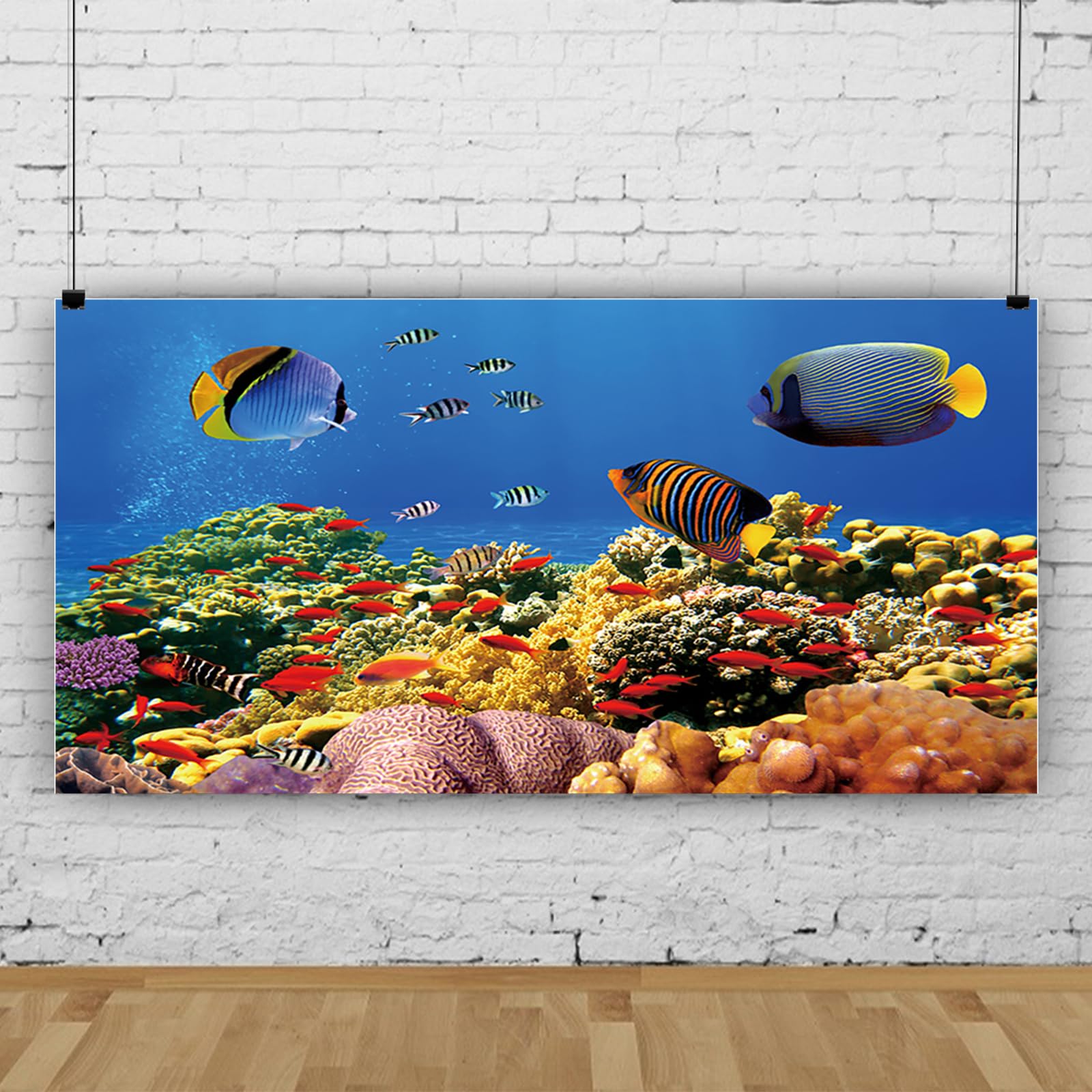 Aquarium Hintergrund 2,4x1,2 M – Unterwasserwelt Mit Korallen & Fischen, Fotohintergrund Vinyl